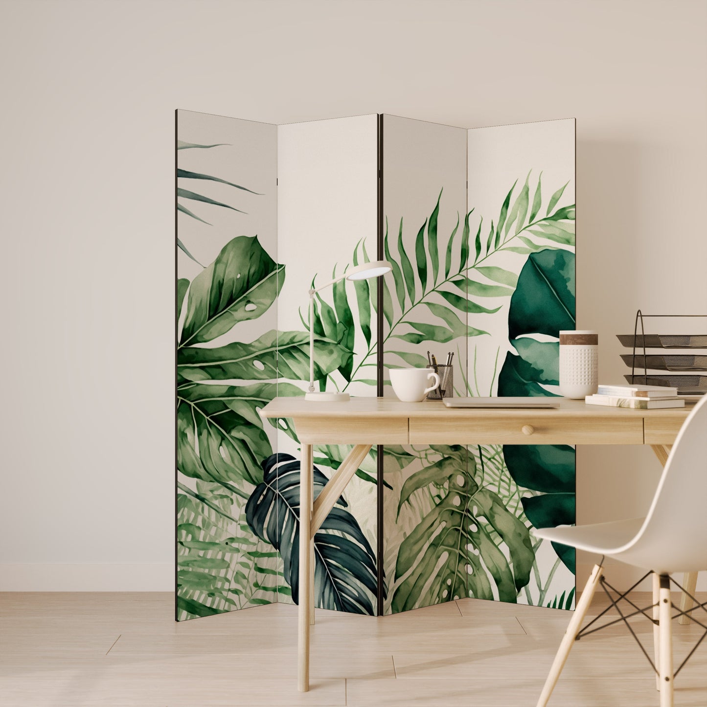 MONSTERA DREAM Decorative 4-Panel Room Divider