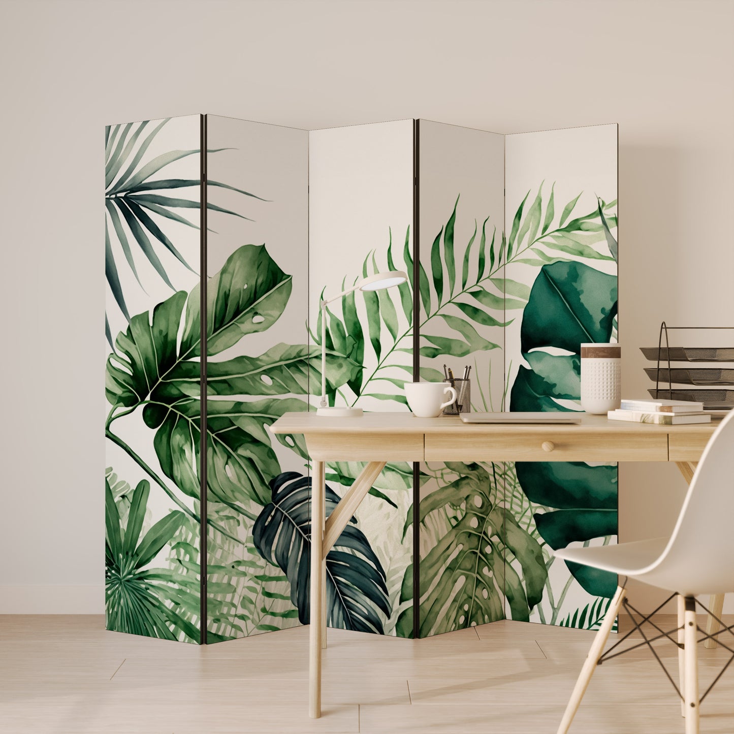 MONSTERA DREAM Dekorativ rumsavdelare – 5 paneler