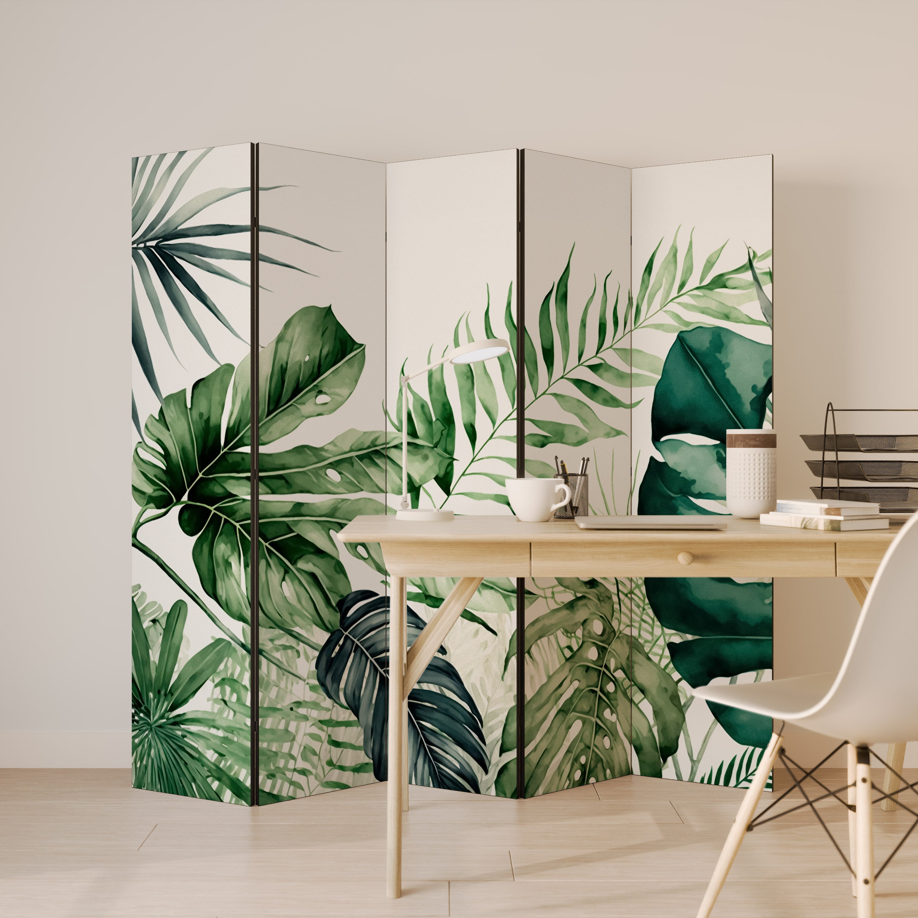 MONSTERA DREAM Dekorativ rumsavdelare – 5 paneler