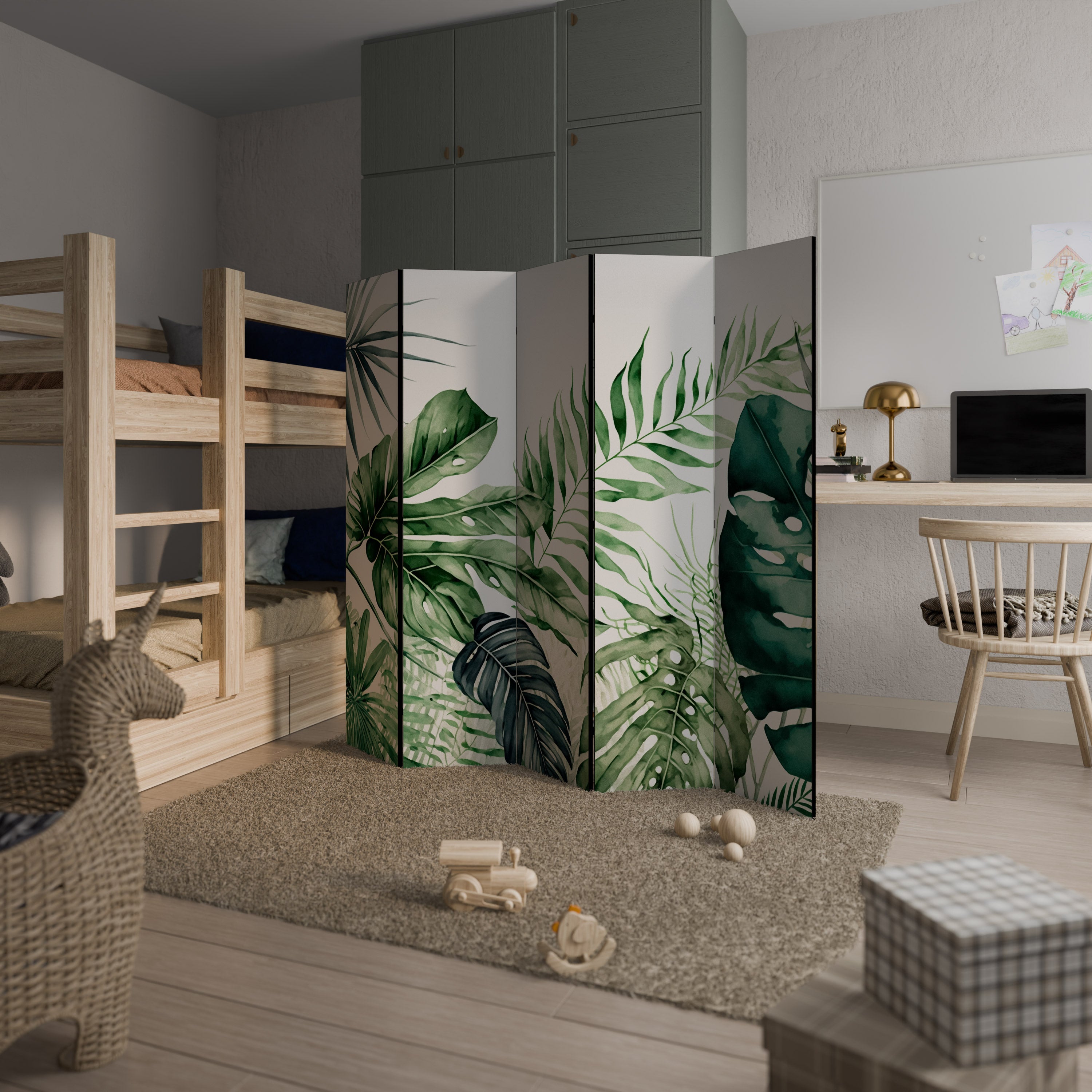 MONSTERA DREAM Dekorativ rumsavdelare – 5 paneler