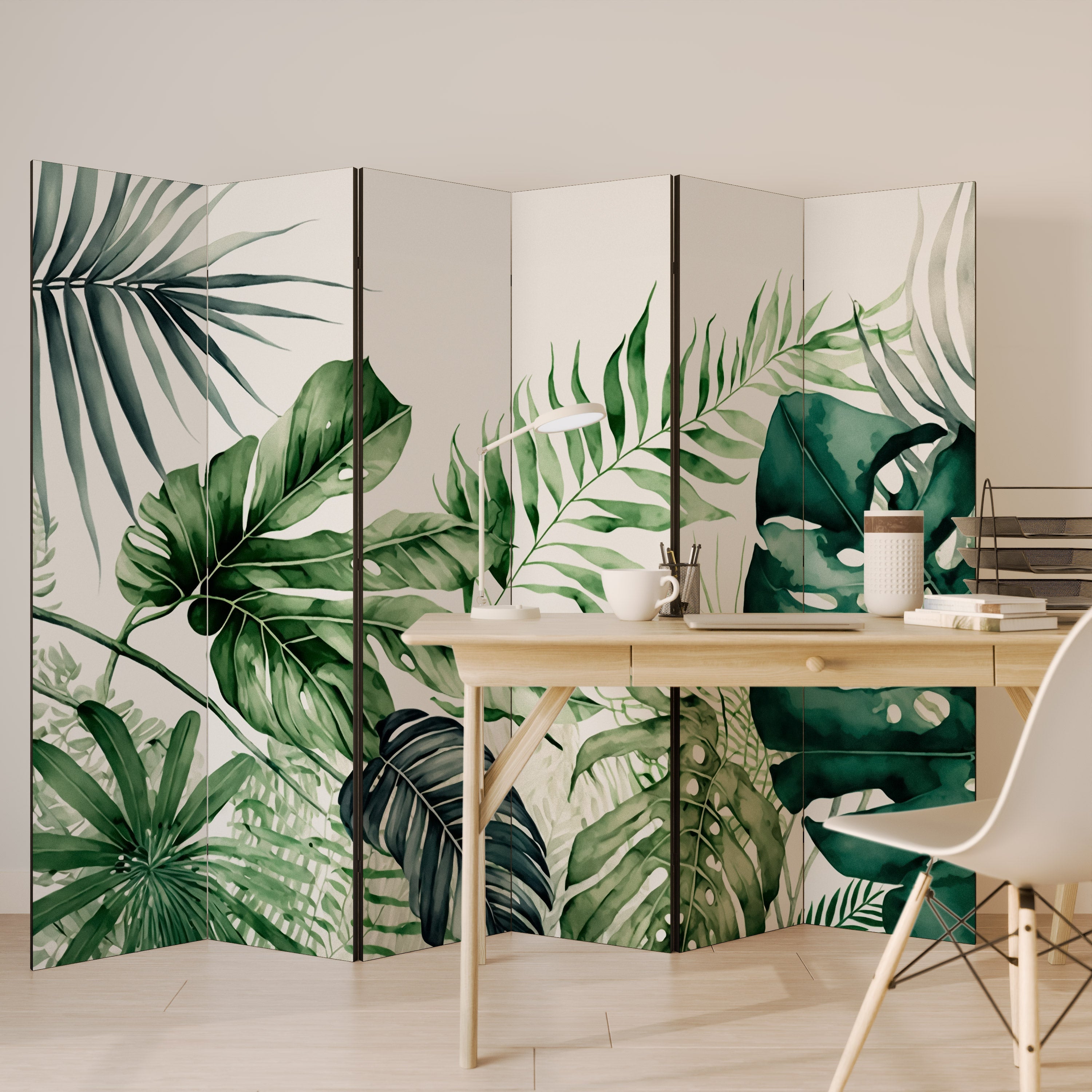 MONSTERA DREAM Dekorativ rumsavdelare med 6 paneler