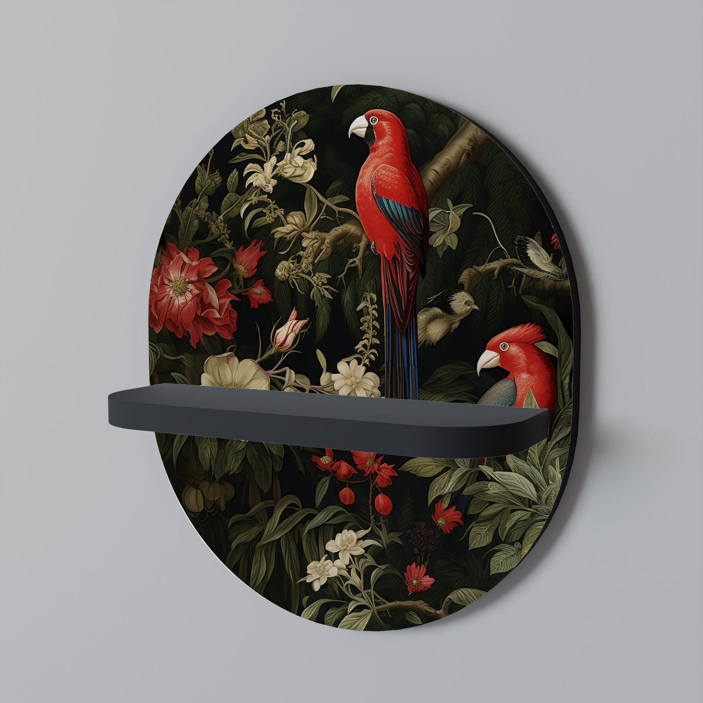 AVIAN BLOSSOMS Oval konsthylla i svart finish