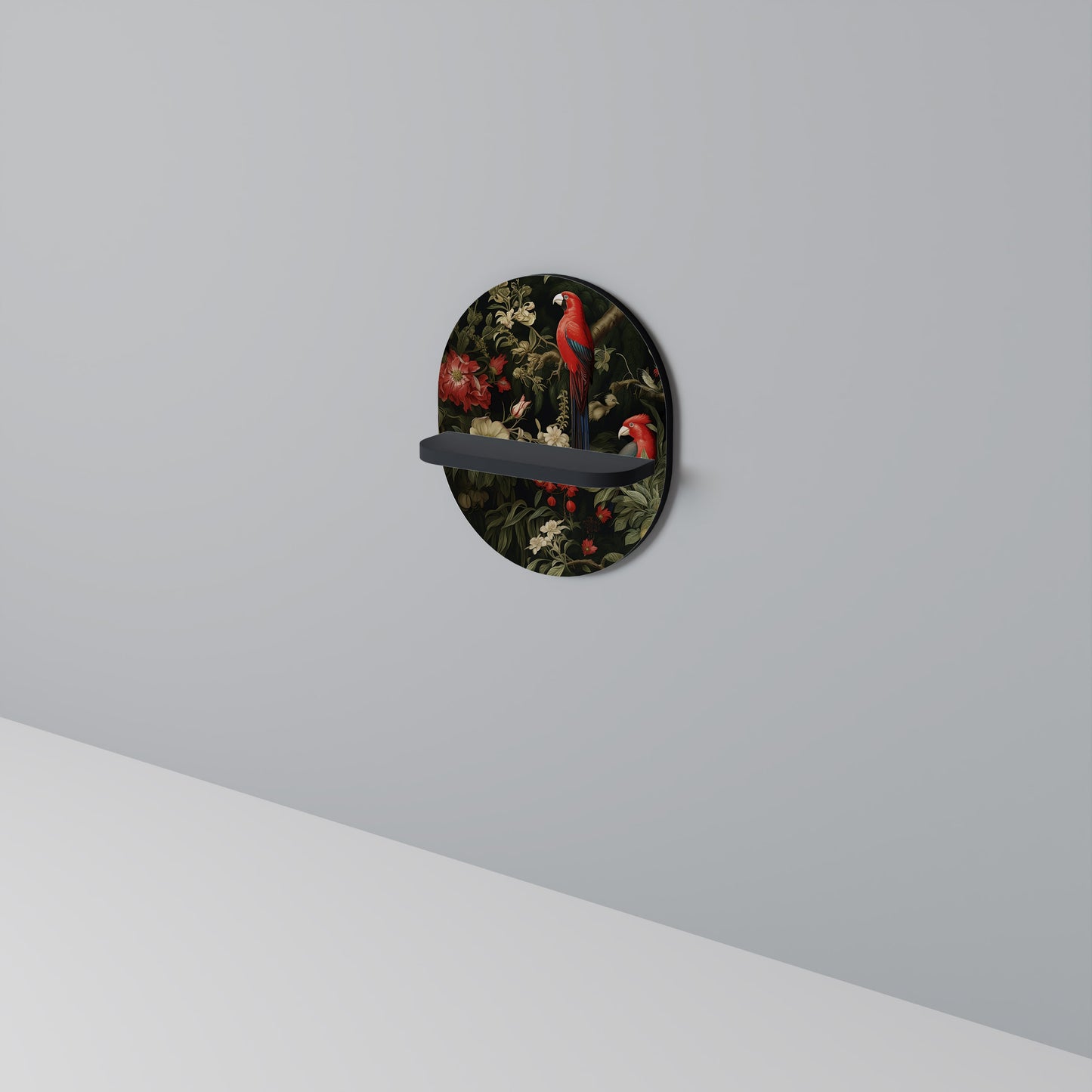 AVIAN BLOSSOMS Oval konsthylla i svart finish