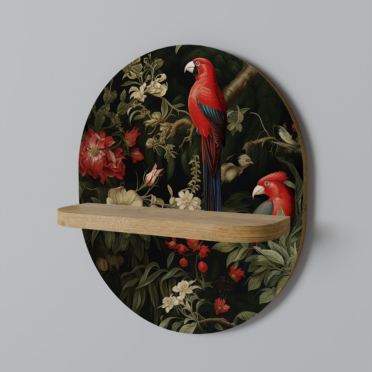 AVIAN BLOSSOMS Oval konsthylla i ekeffekt
