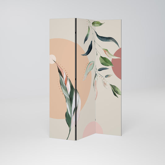 LEAFY SYMPHONY Dekorativ rumsavdelare med 3 paneler