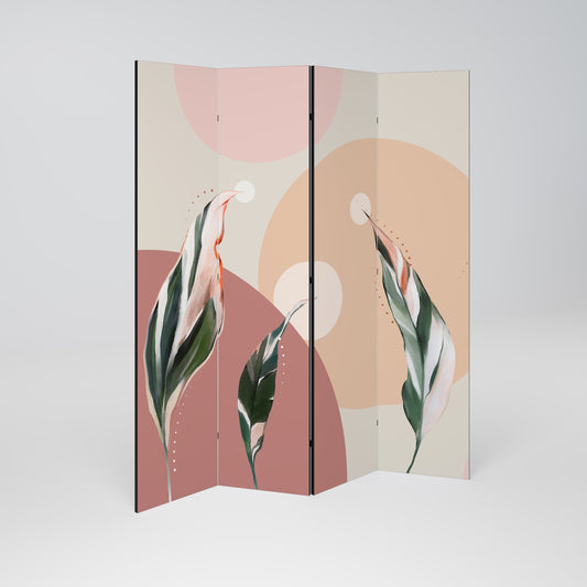 LEAFY SYMPHONY Decorative 4-Panel Room Divider