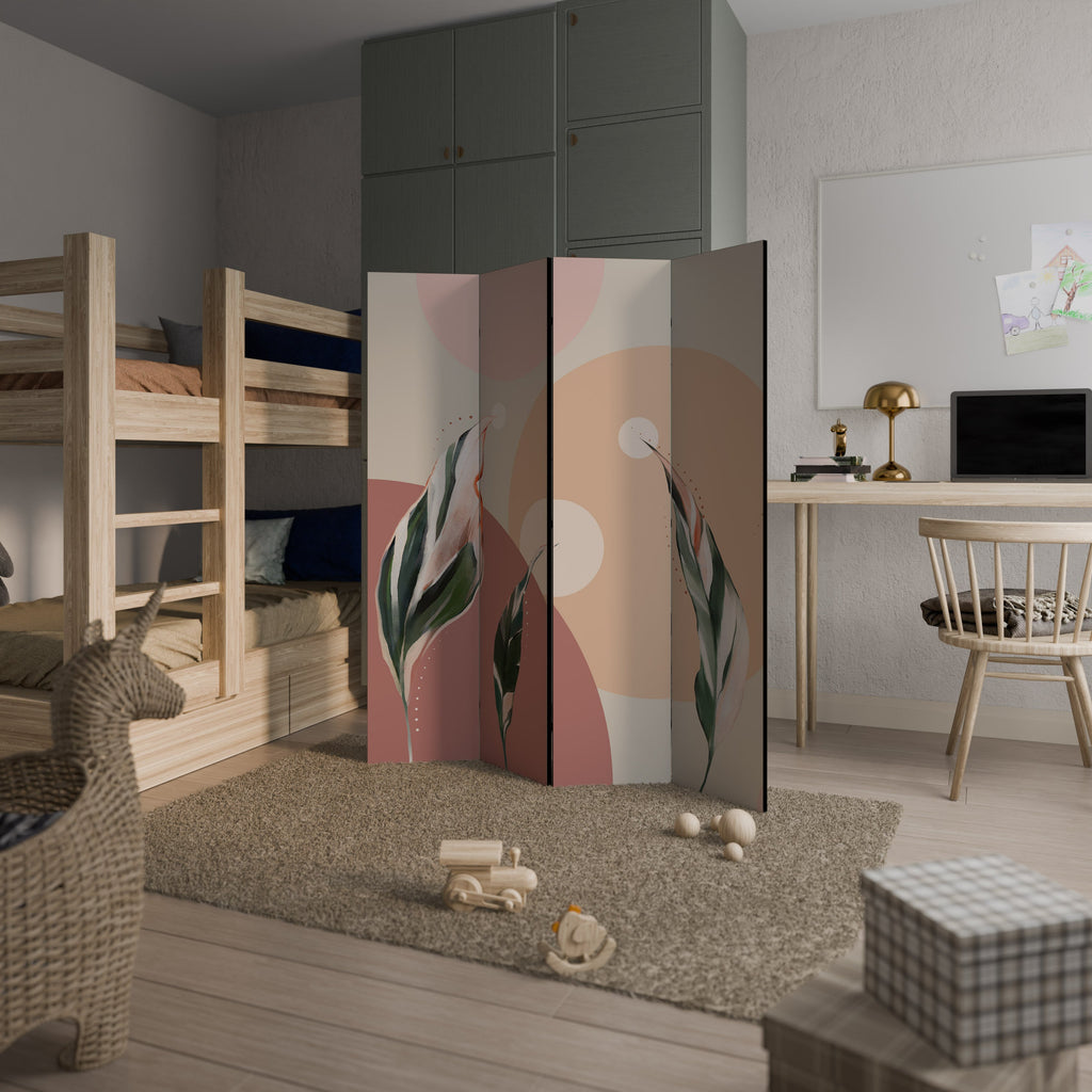 LEAFY SYMPHONY Dekorativ rumsavdelare med 4 paneler