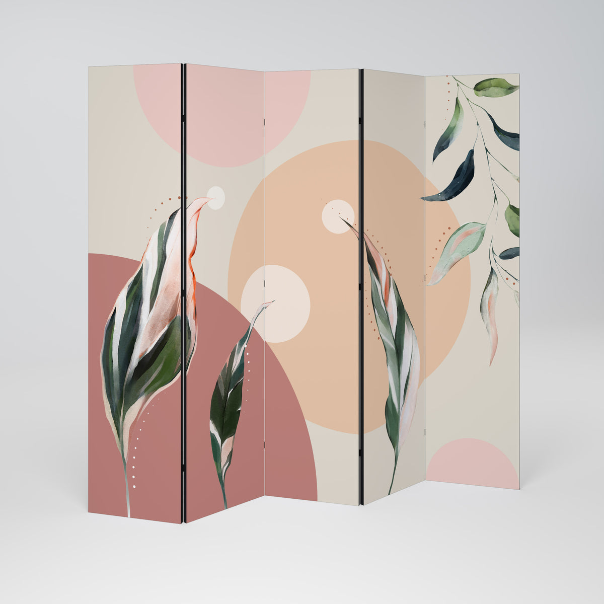 LEAFY SYMPHONY Dekorativ rumsavdelare – 5 paneler