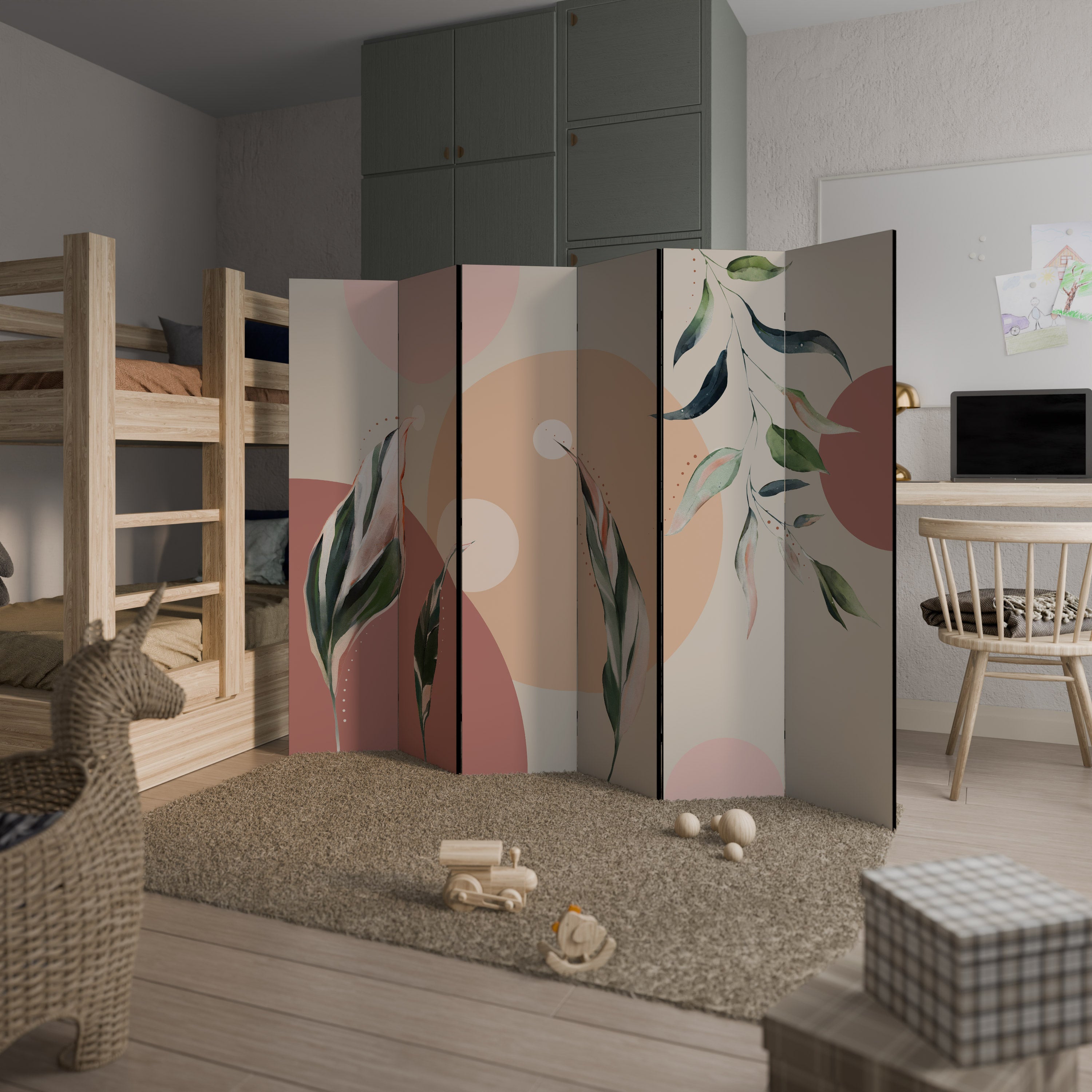 LEAFY SYMPHONY Rumsavdelare 6 paneler