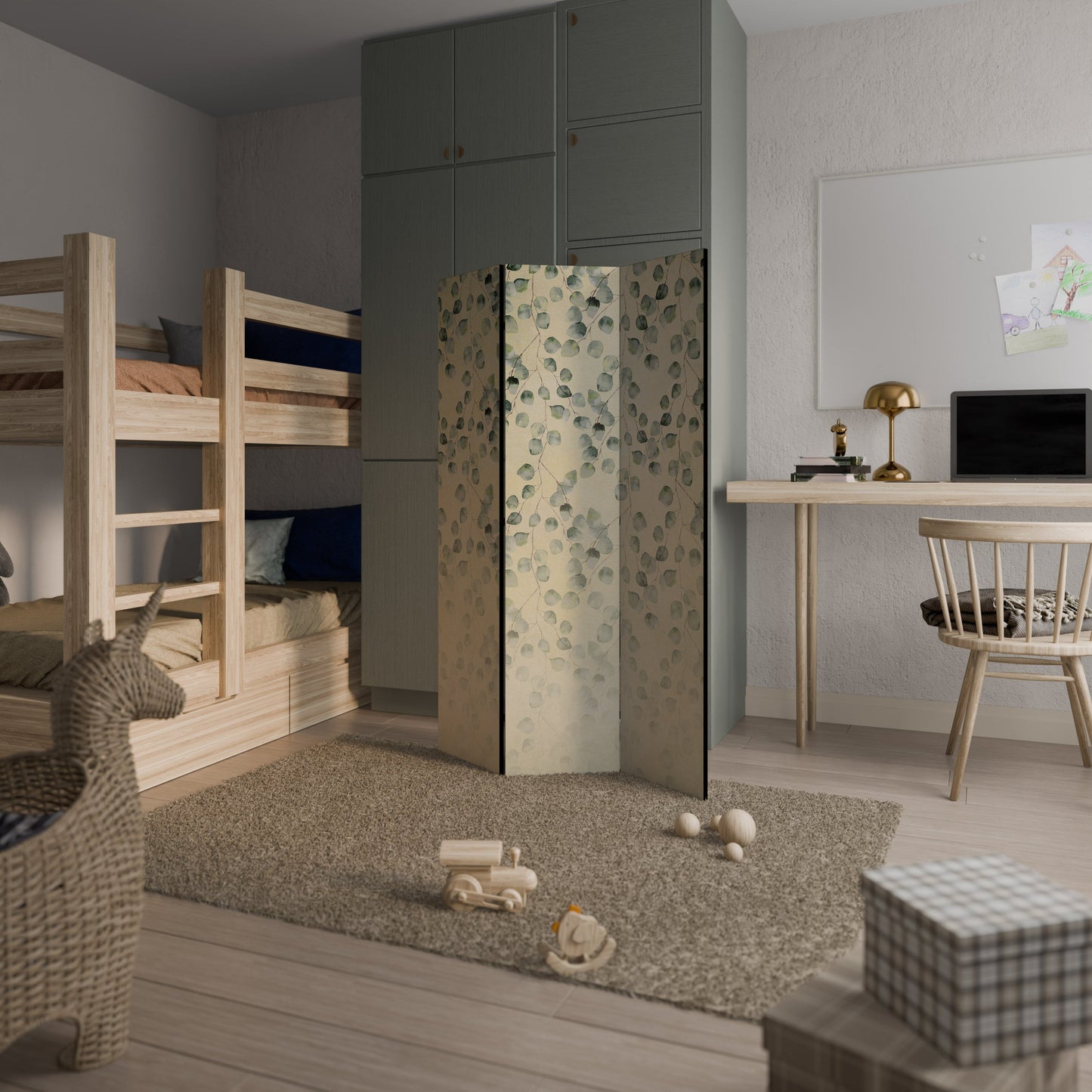 Dekorativ rumsavdelare HIDDEN GARDEN TESSERACT med 3 paneler