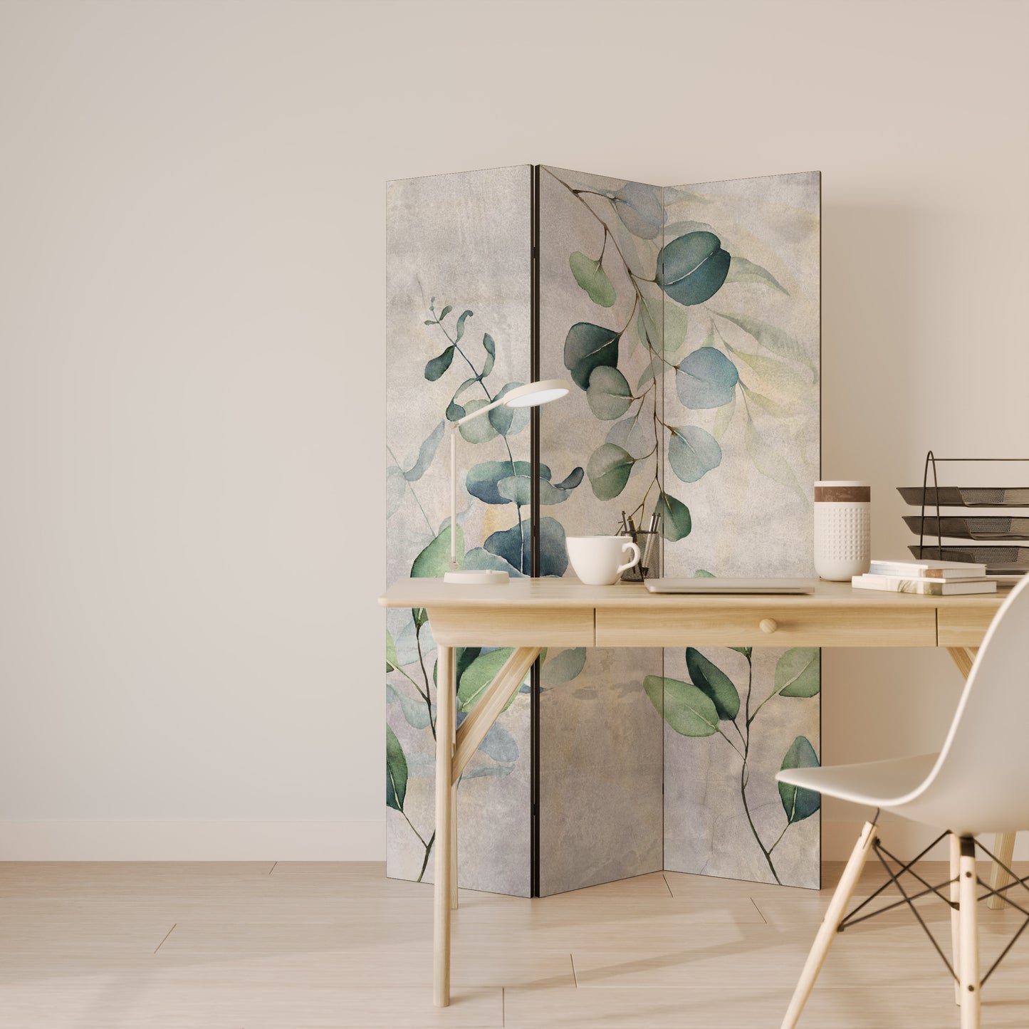 PEACEFUL SPRIGS Dekorativ rumsavdelare – 3 paneler