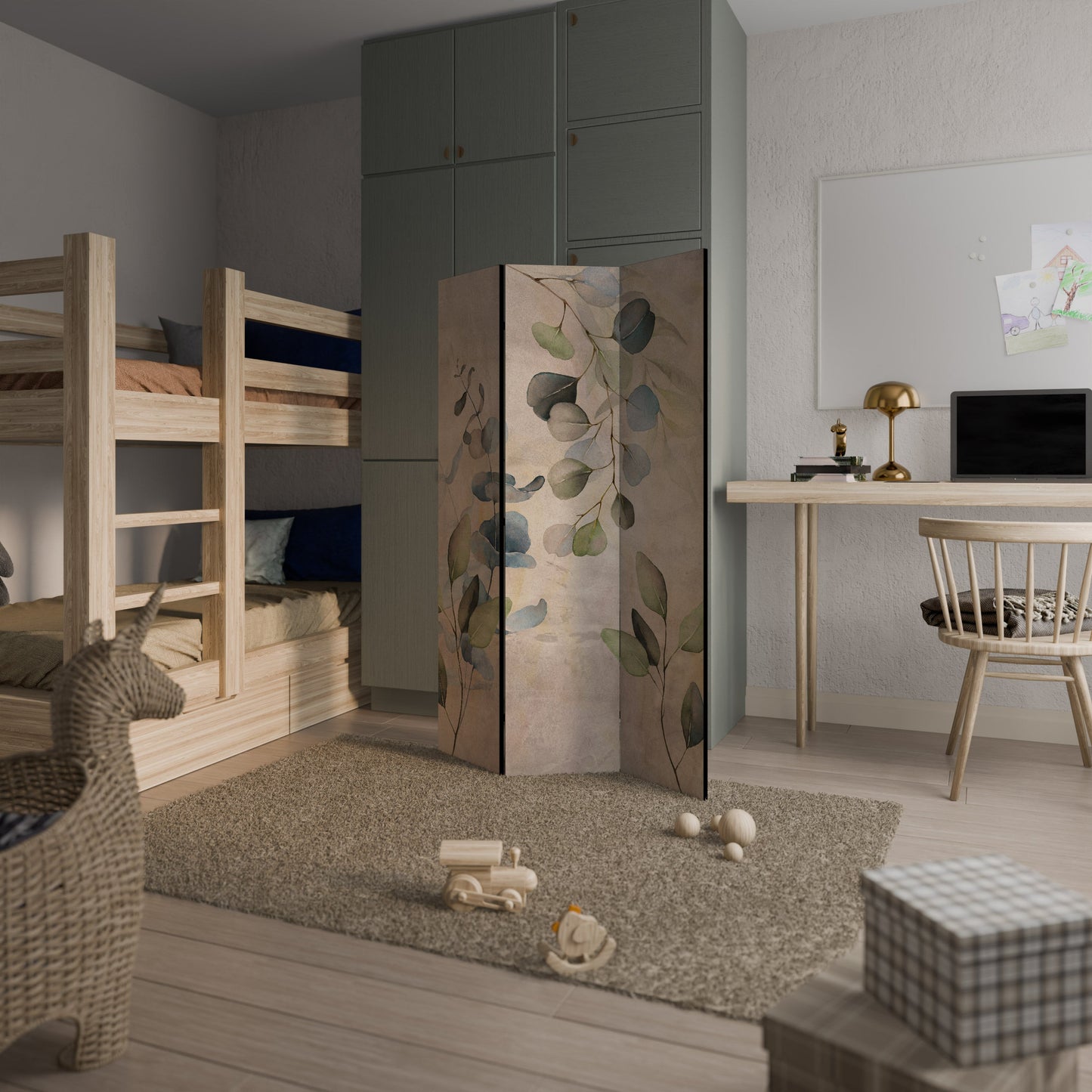 SOFT EARTHEN EMBRACE Decorative 3-Panel Room Divider