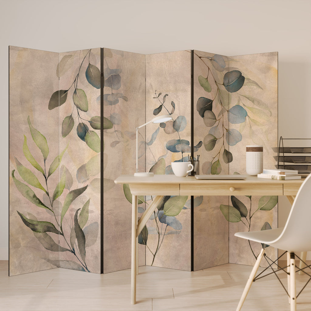 Dekorativ rumsavdelare med 6 paneler, SOFT EARTHEN EMBRACE
