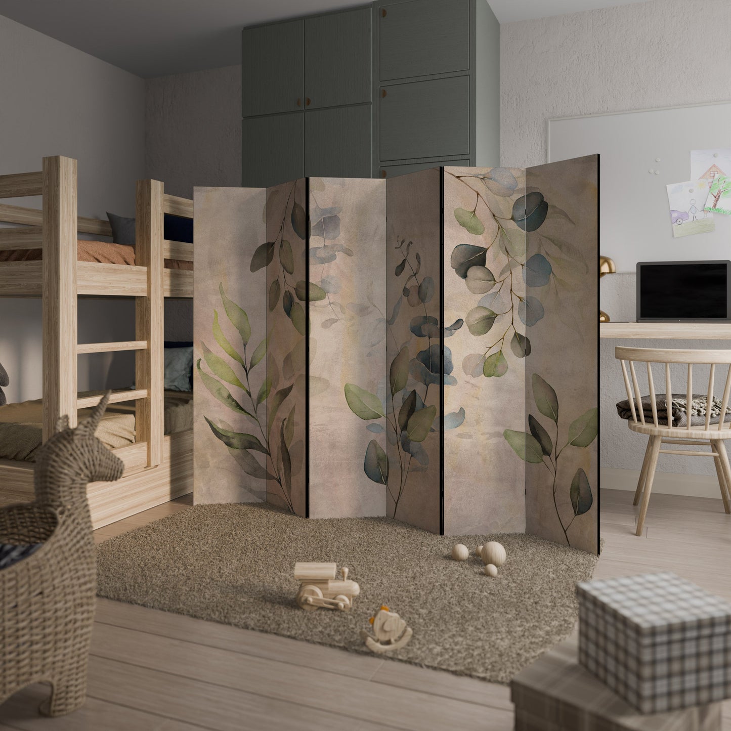 SOFT EARTHEN EMBRACE Decorative 6-Panel Room Divider