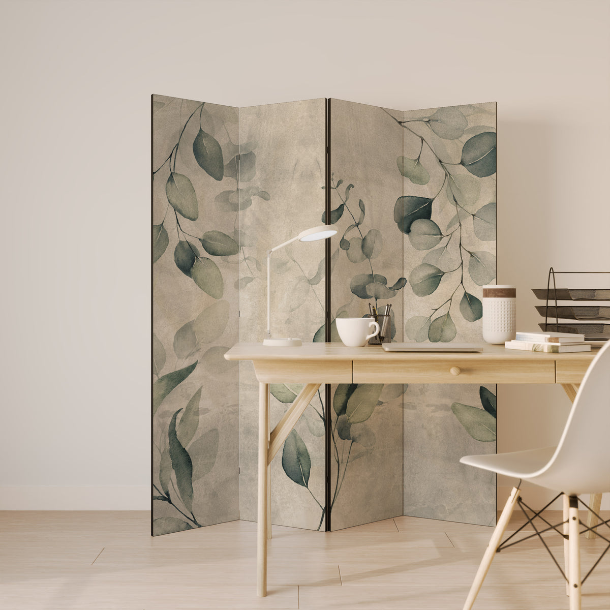 EARTHY TONED ELEGANCE Rumsavdelare 4 paneler
