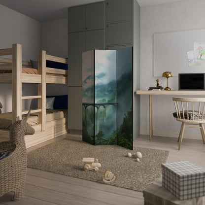 MISTY MOUNTAIN BRIDGES Decorative 3-Panel Room Divider