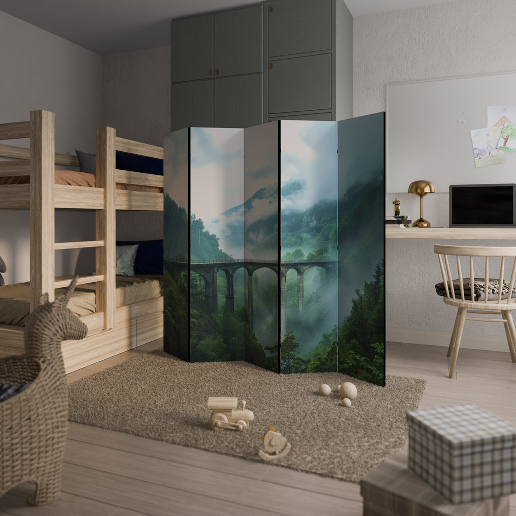 MISTY MOUNTAIN BRIDGES Dekorativ rumsavdelare med 5 paneler