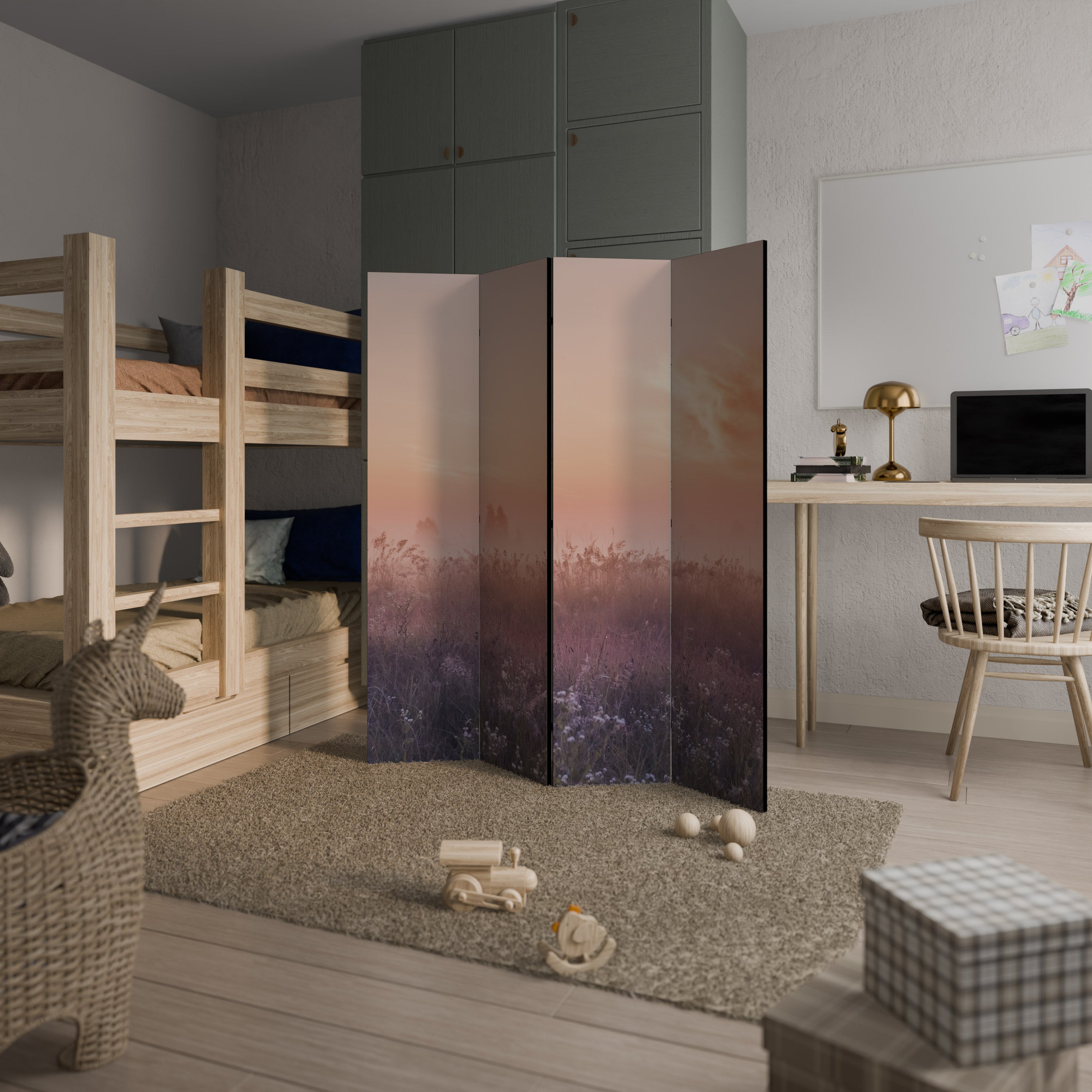 FÖRTROLLAD MORNING VEIL Dekorativ rumsavdelare med 4 paneler