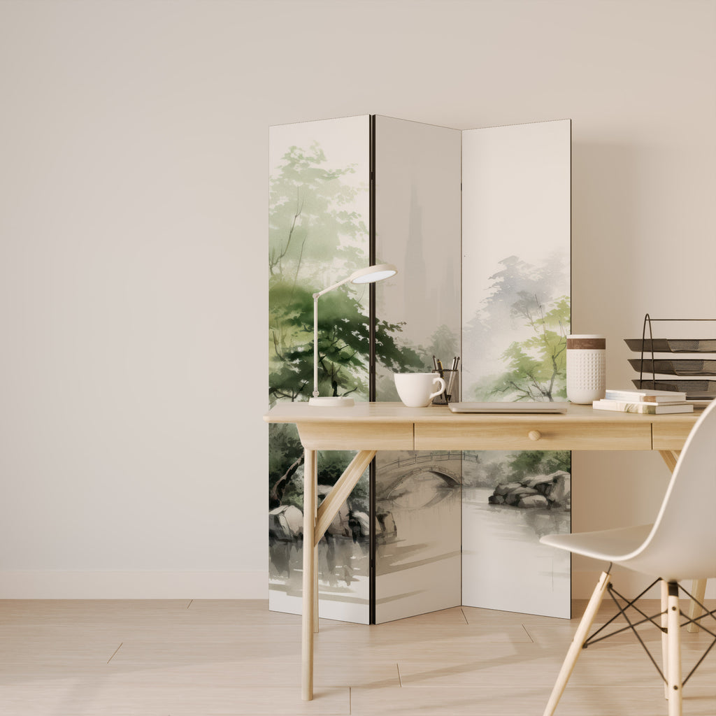 HARMONIOUS WATERSCAPE SCENE 3-Panel Room Divider