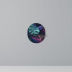 PSYKODELISK MONSTERA Oval konsthylla i svart finish