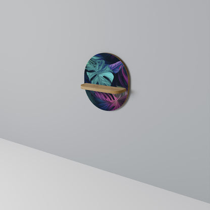 PSYKODELISK MONSTERA Oval konsthylla i ekeffekt