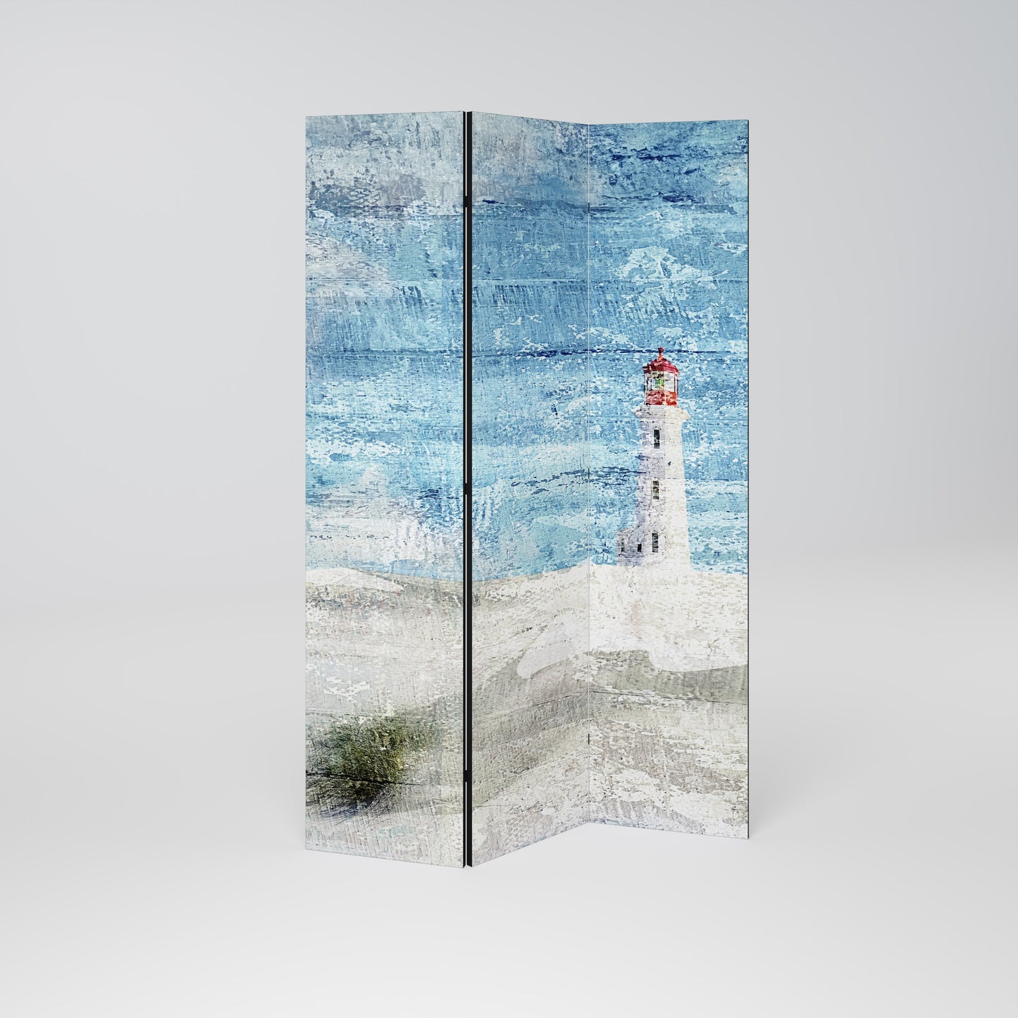 LIGHTHOUSE IN TRANQUILITY Decorative 3-Panel Room Divider