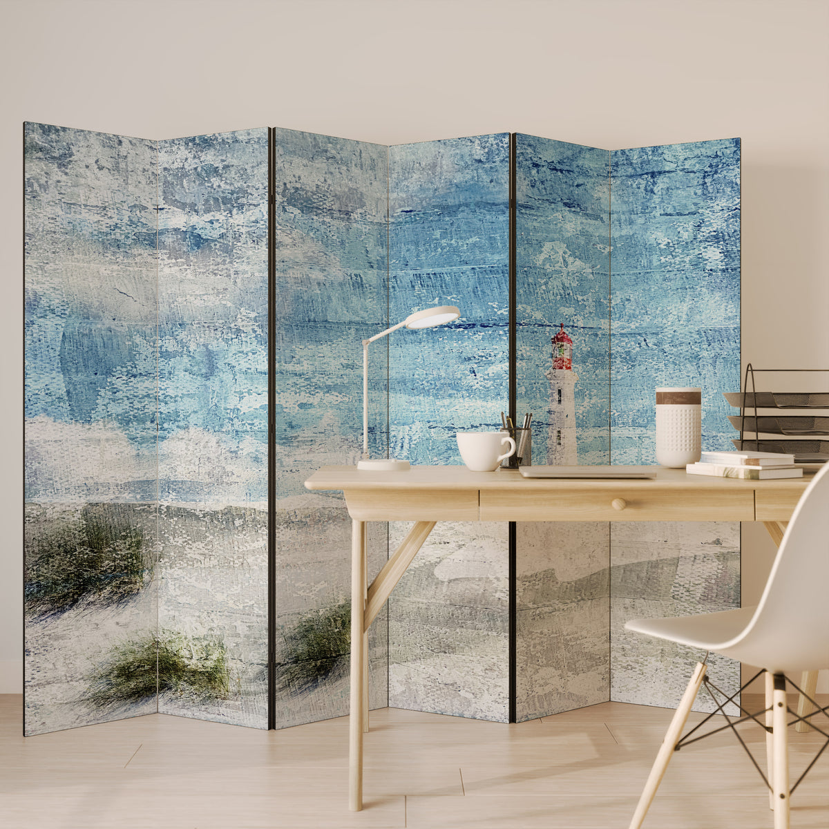 LIGHTHOUSE IN TRANQUILITY 6-Panel Room Divider