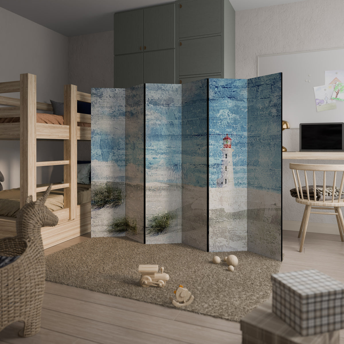 LIGHTHOUSE IN TRANQUILITY 6-Panel Room Divider
