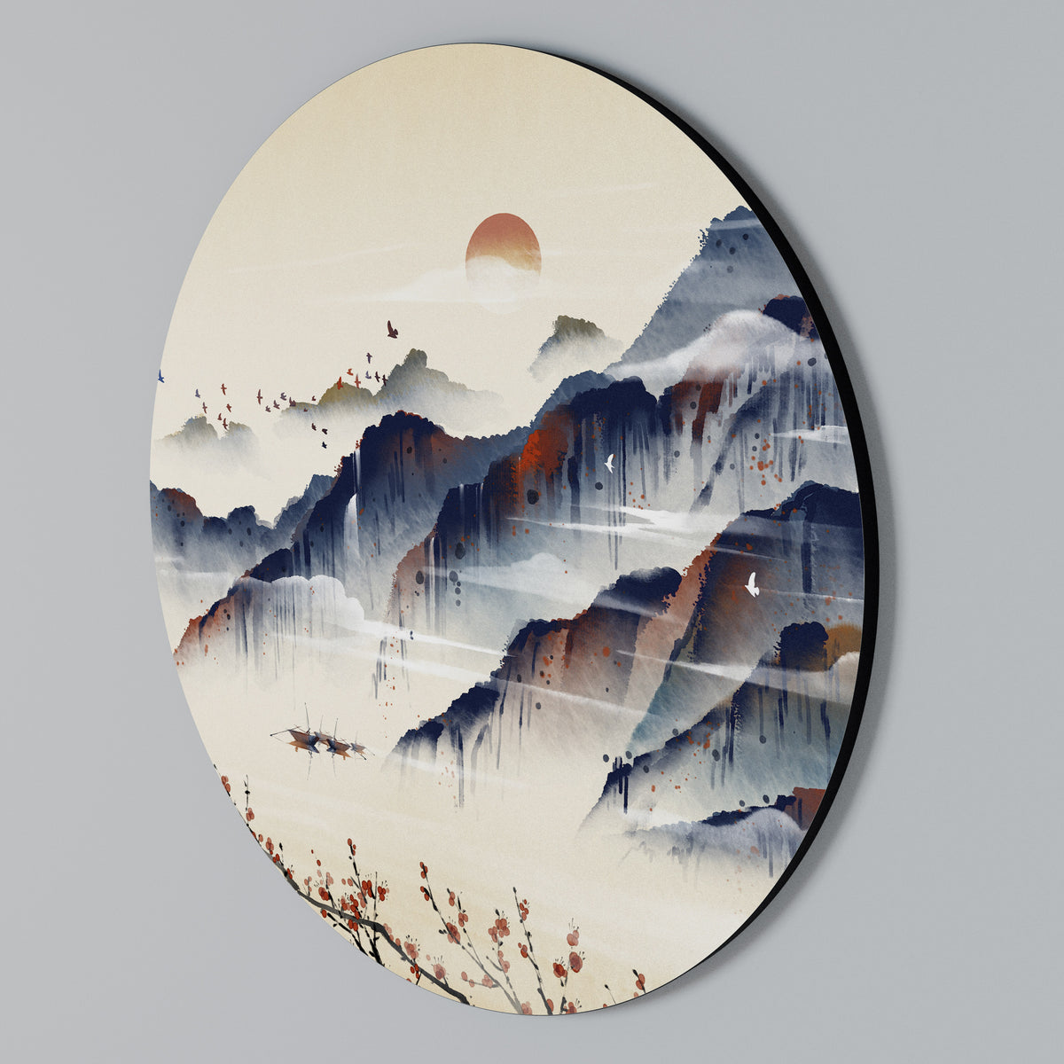 JAPANESE LANDSCAPE Rund väggdekor