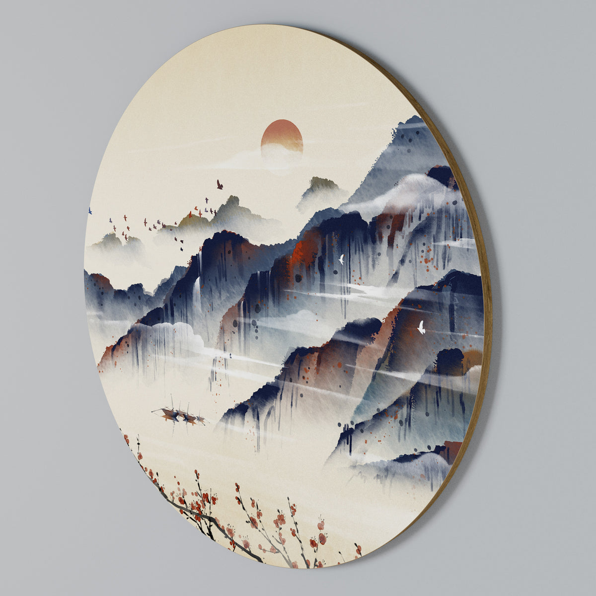 JAPANESE LANDSCAPE Rund väggdekor