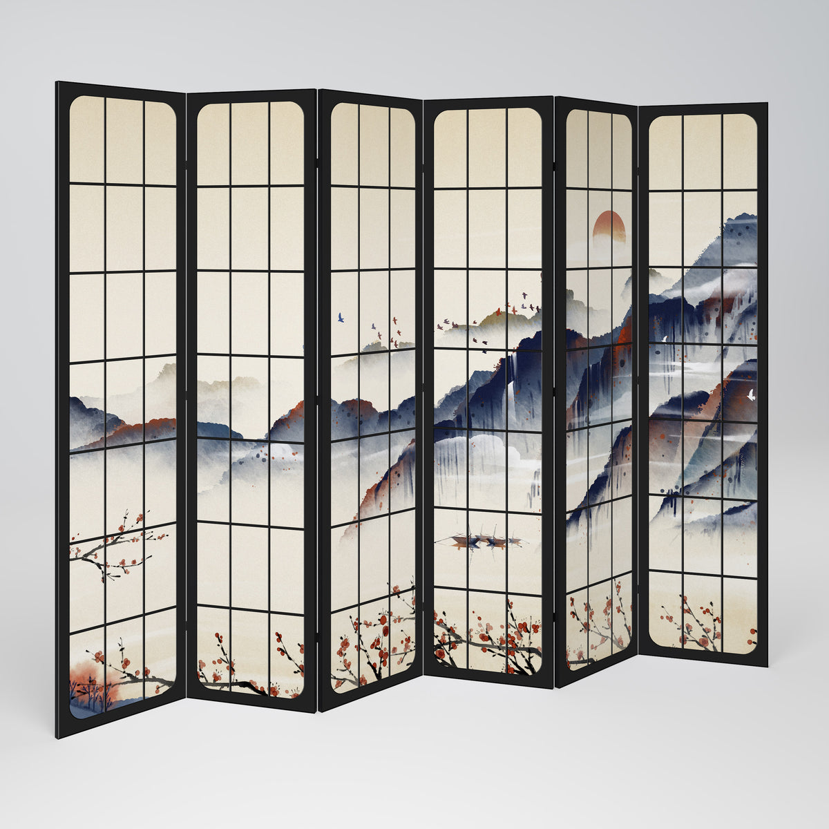 JAPANESE LANDSCAPE Rumsavdelare 6 paneler