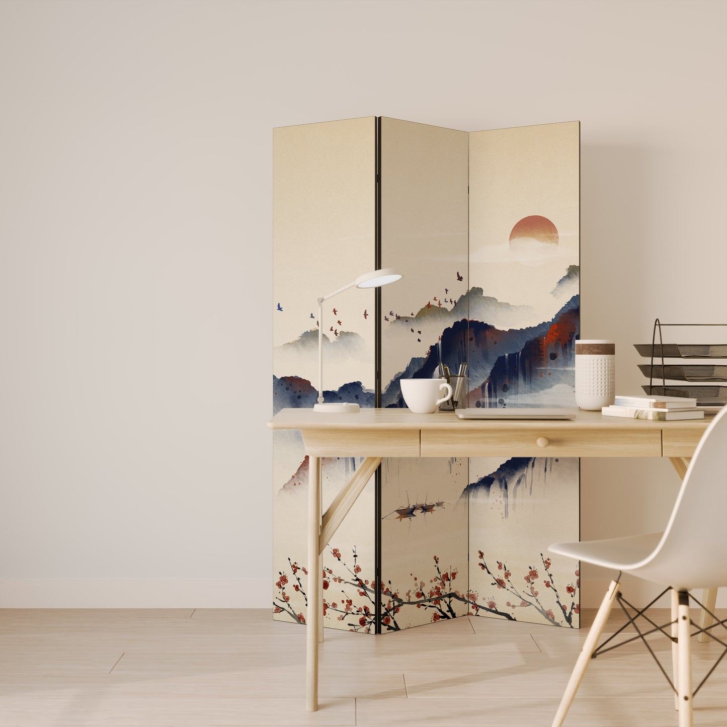ORIENTAL LANDSCAPE Dekorativ rumsavdelare – 3 paneler
