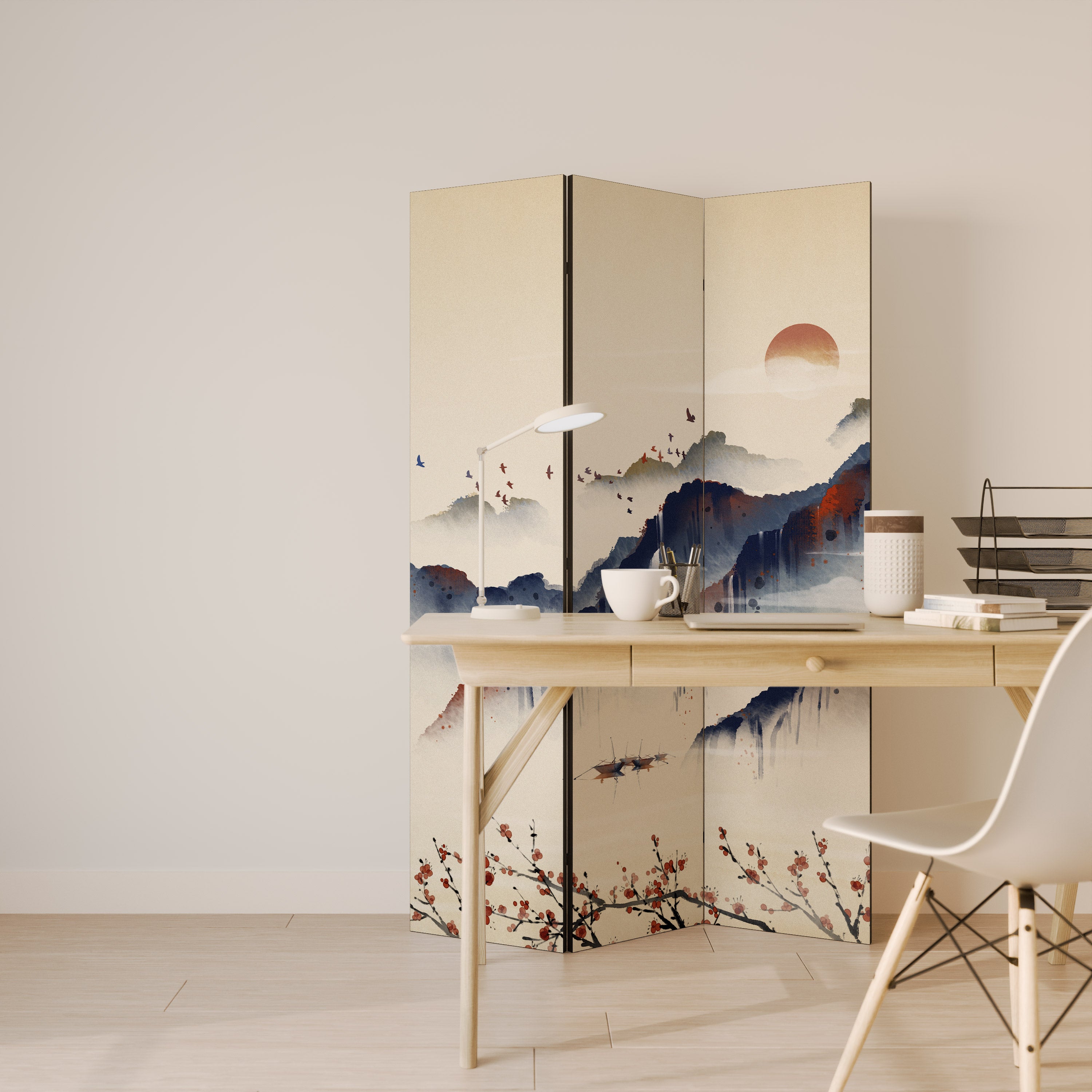 ORIENTAL LANDSCAPE 3-Panel Room Divider