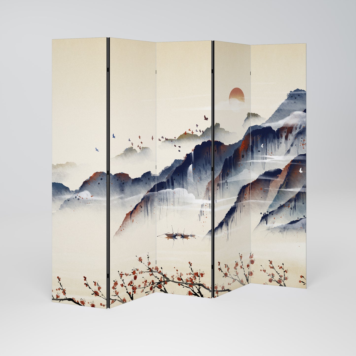 ORIENTAL LANDSCAPE Dekorativ rumsavdelare – 5 paneler