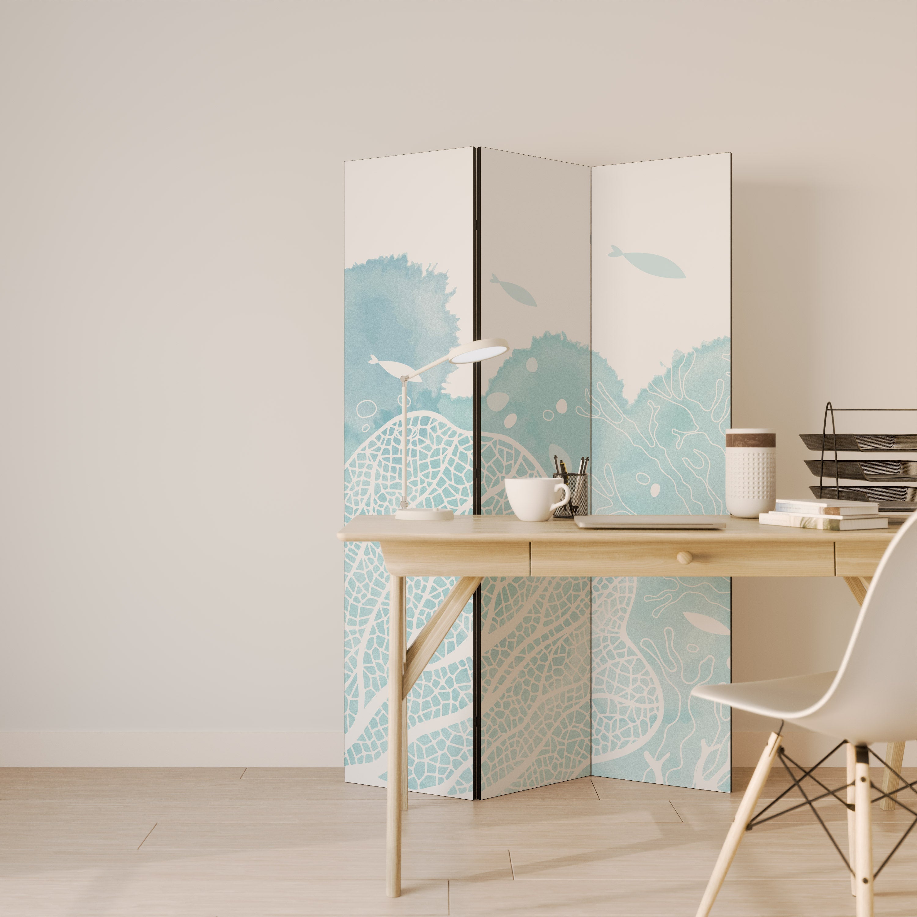 UNDERWATER PLEASURES Dekorativ rumsavdelare med 3 paneler