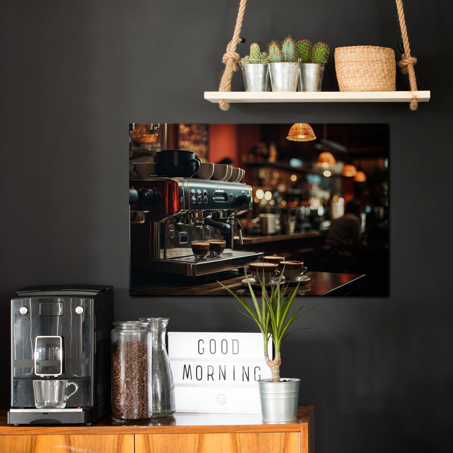 BARISTA’S DREAM MACHINE Horizontal Canvas Print