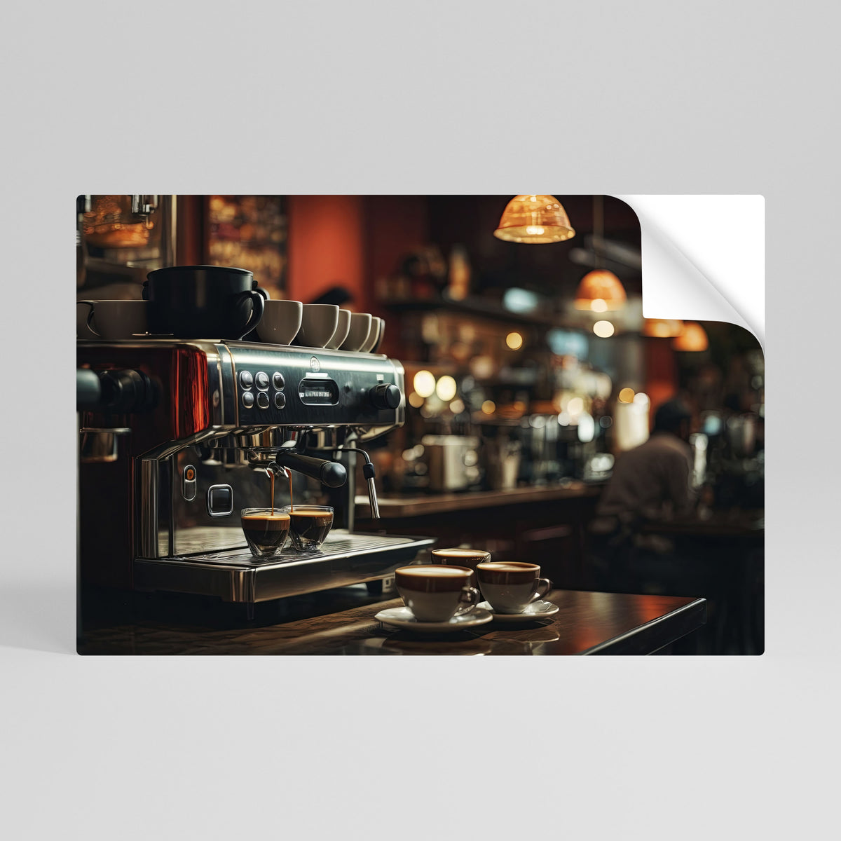 BARISTA’S DREAM MACHINE Självhäftande Horisontell Poster