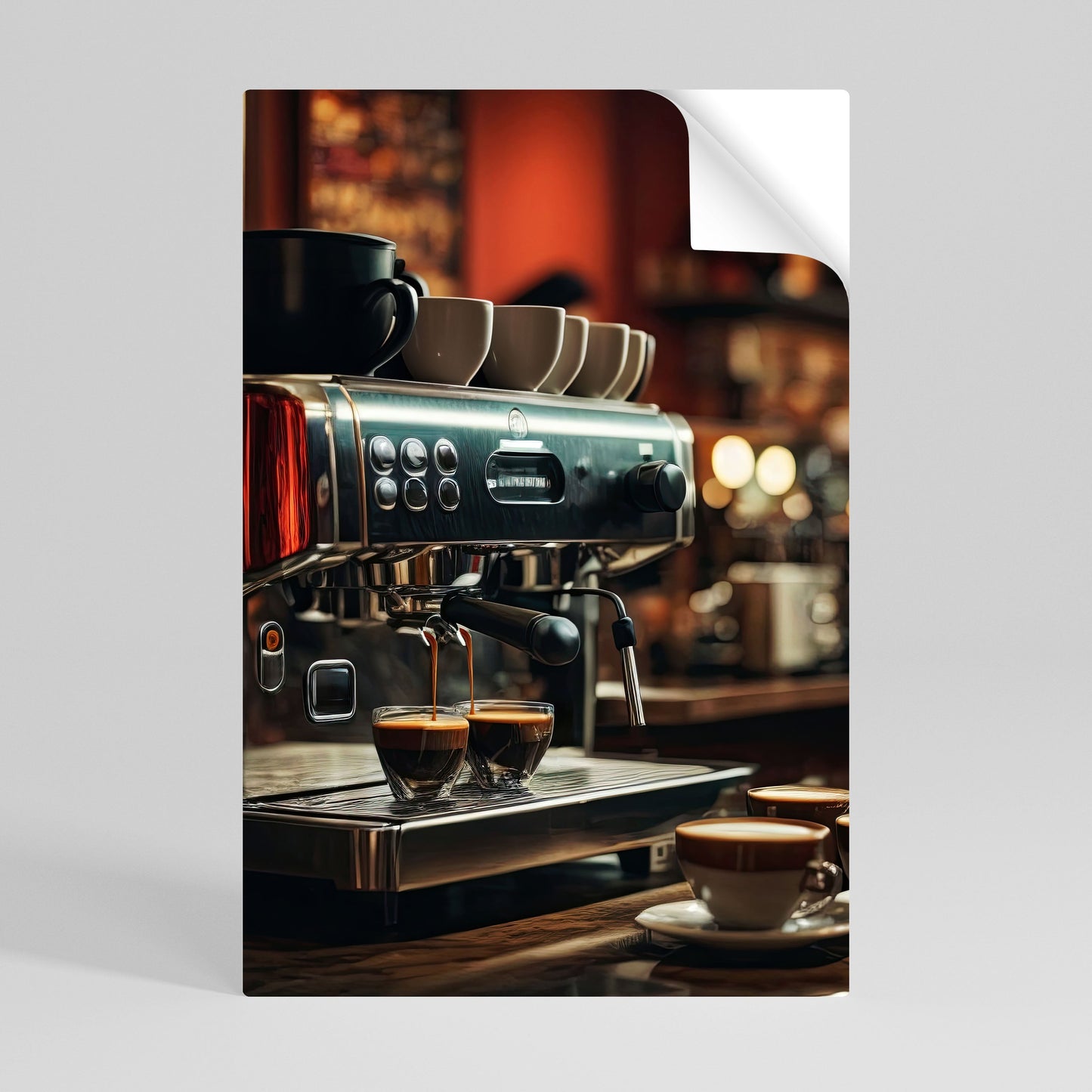 BARISTA'S DREAM MACHINE Vertikal affisch med självhäftande text