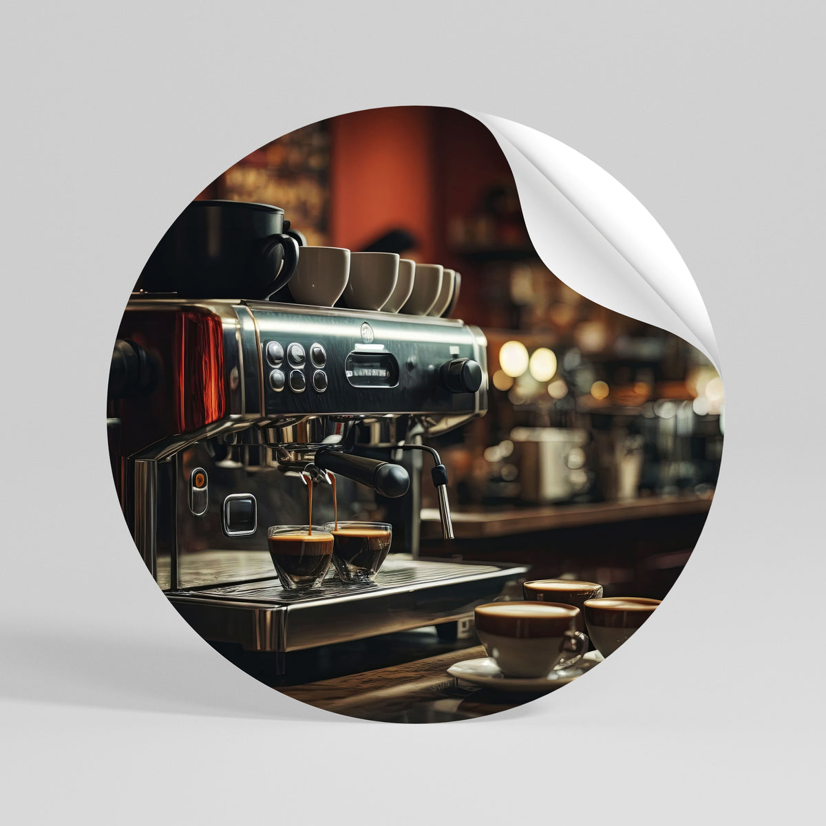 BARISTA’S DREAM MACHINE Rund väggdekal