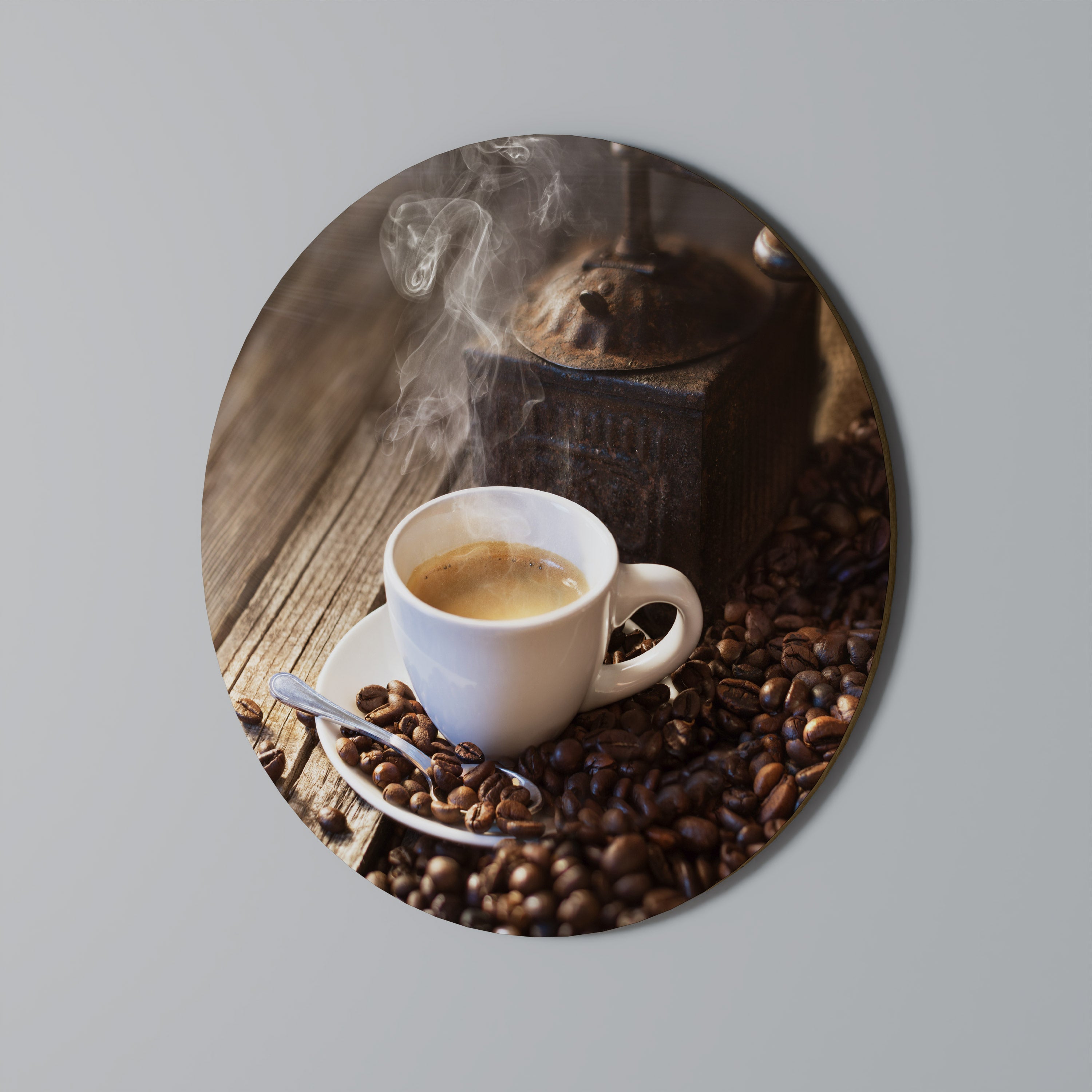 ÅNGANDE BRYGGD GLÄDJE Rund Väggdekoration