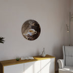 STEAMING BREWED DELIGHT Round Wall Art