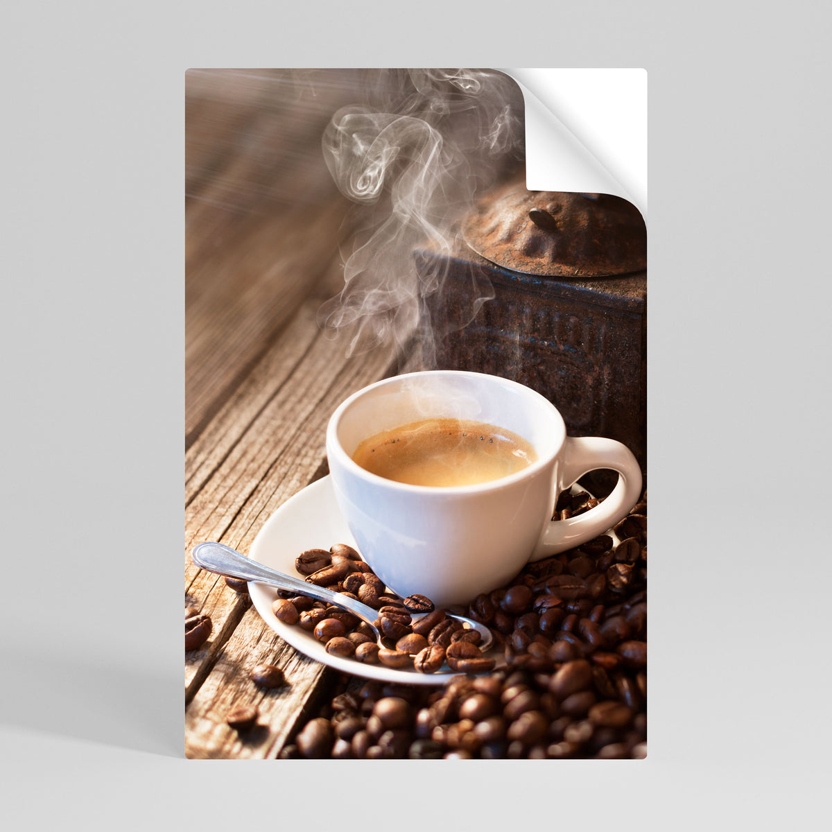 STEAMING BREWED DELIGHT Självhäftande Vertikal Poster