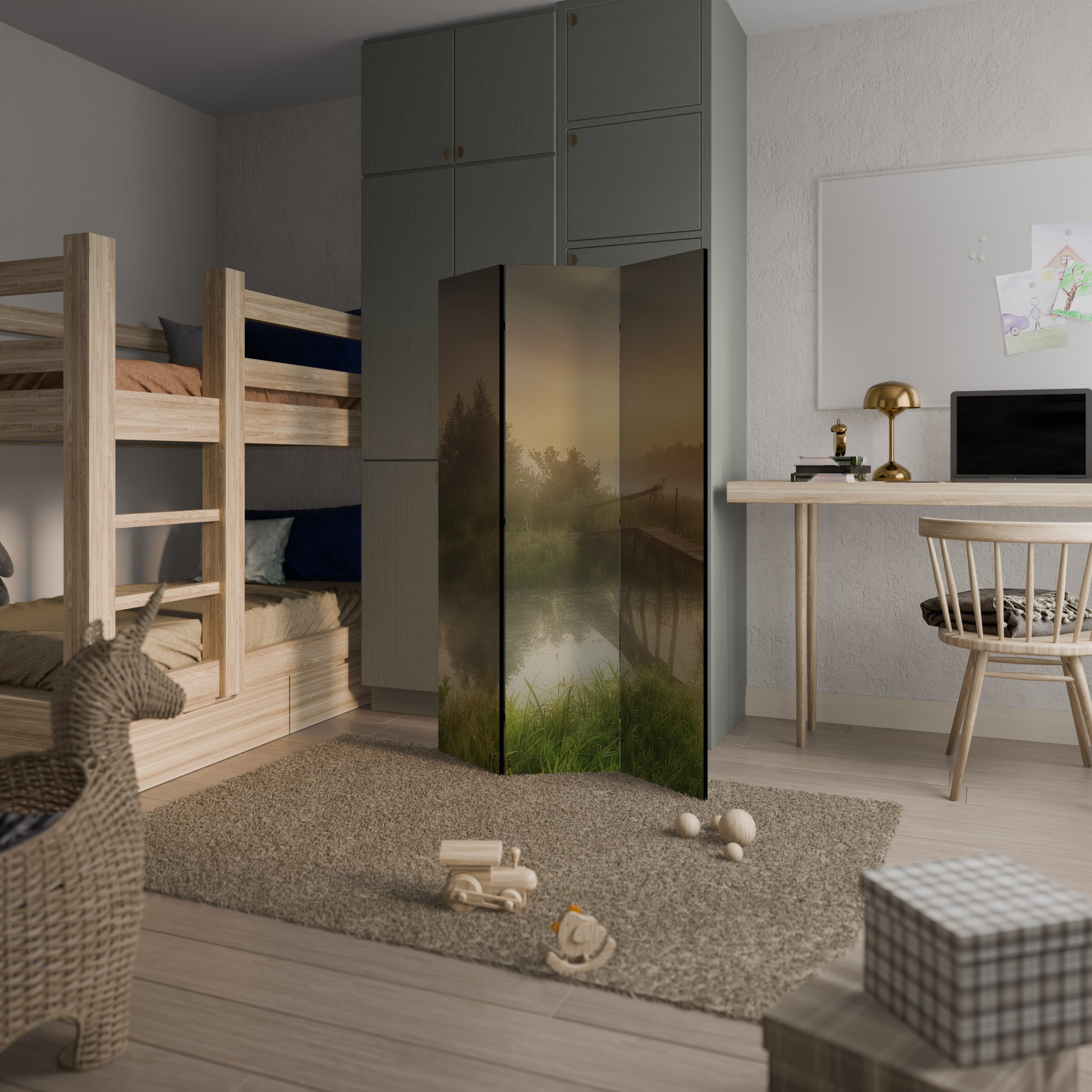 DREAMY HAZE 3-Panel Room Divider