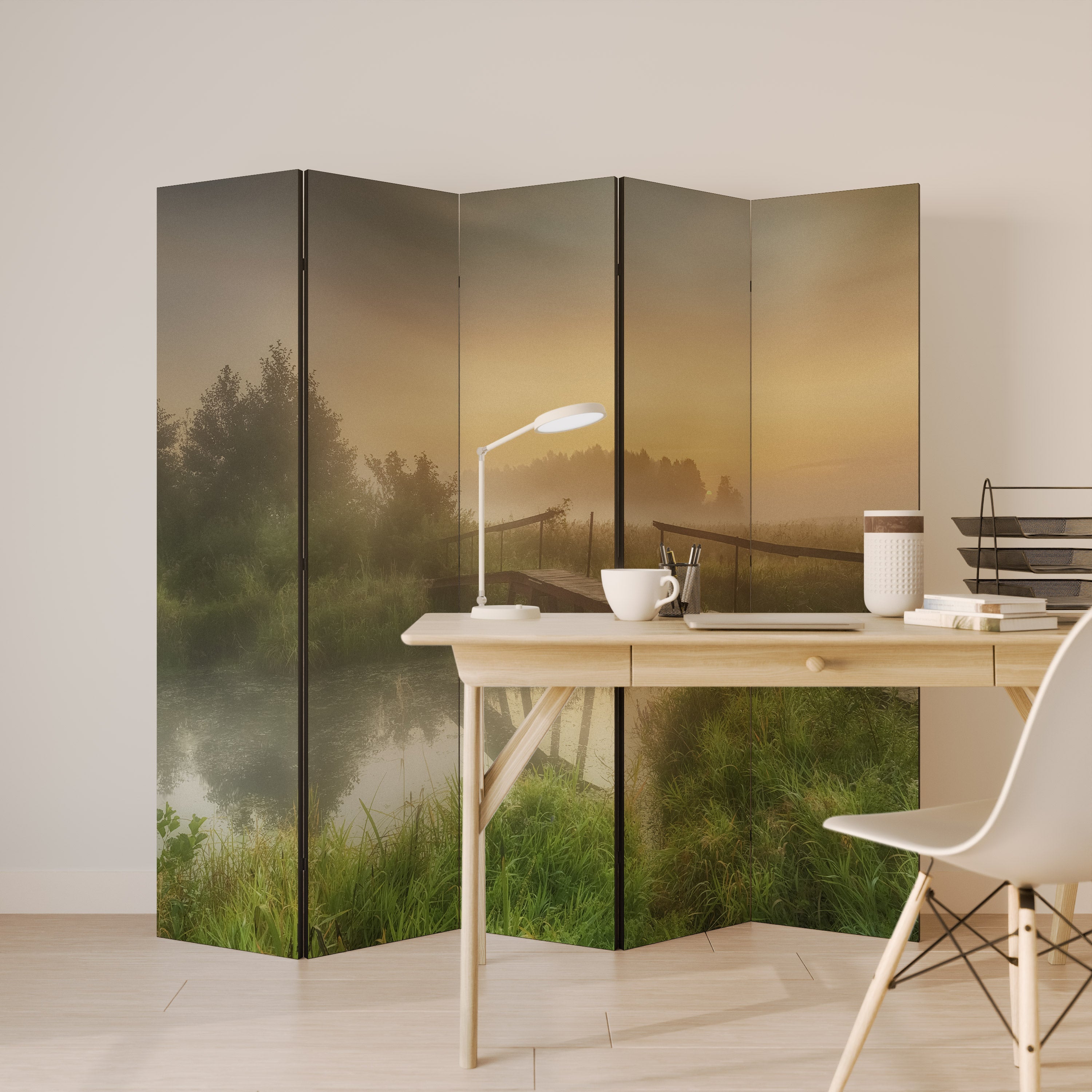DREAMY HAZE Dekorativ rumsavdelare med 5 paneler
