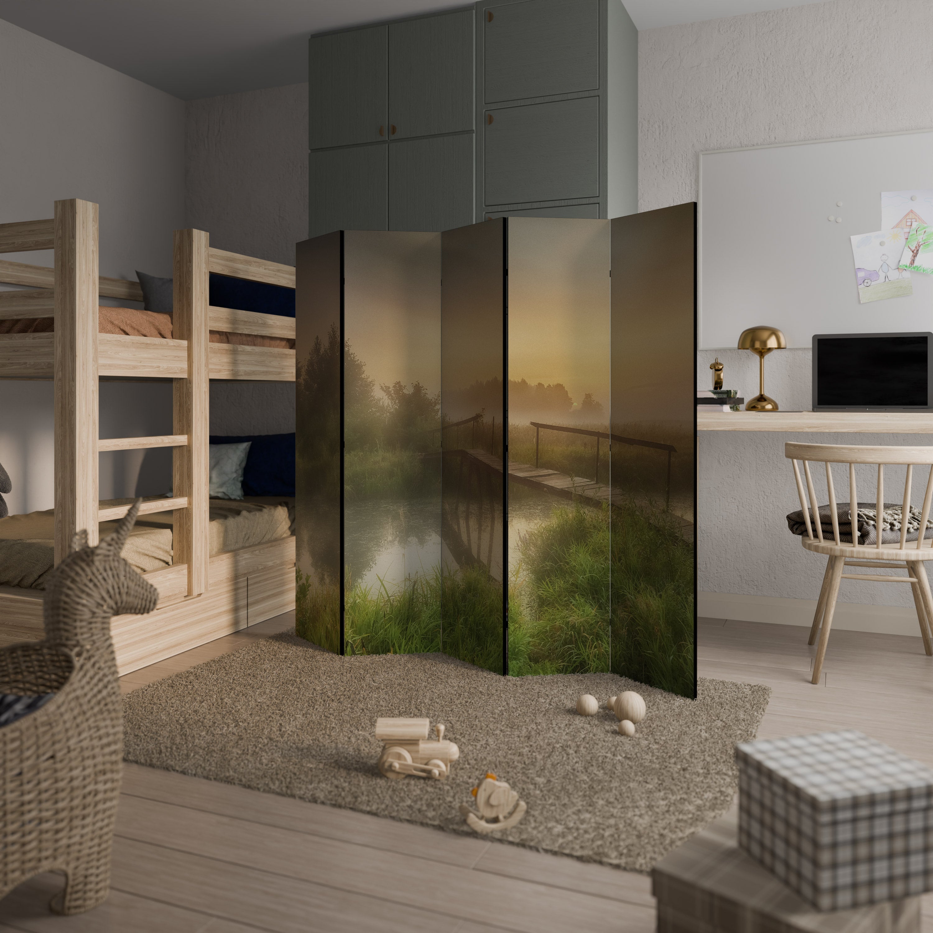 DREAMY HAZE Dekorativ rumsavdelare med 5 paneler