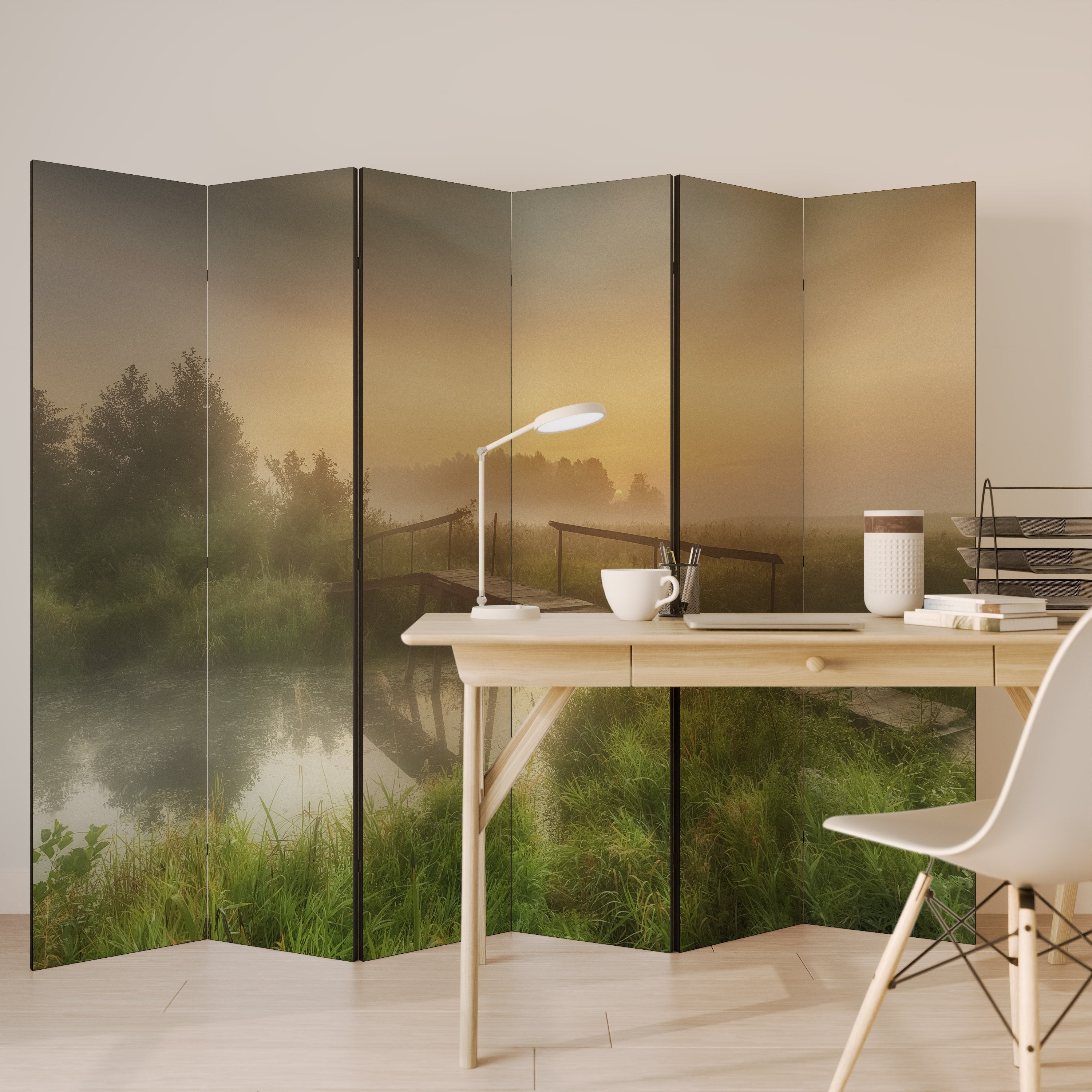 DREAMY HAZE Dekorativ rumsavdelare med 6 paneler