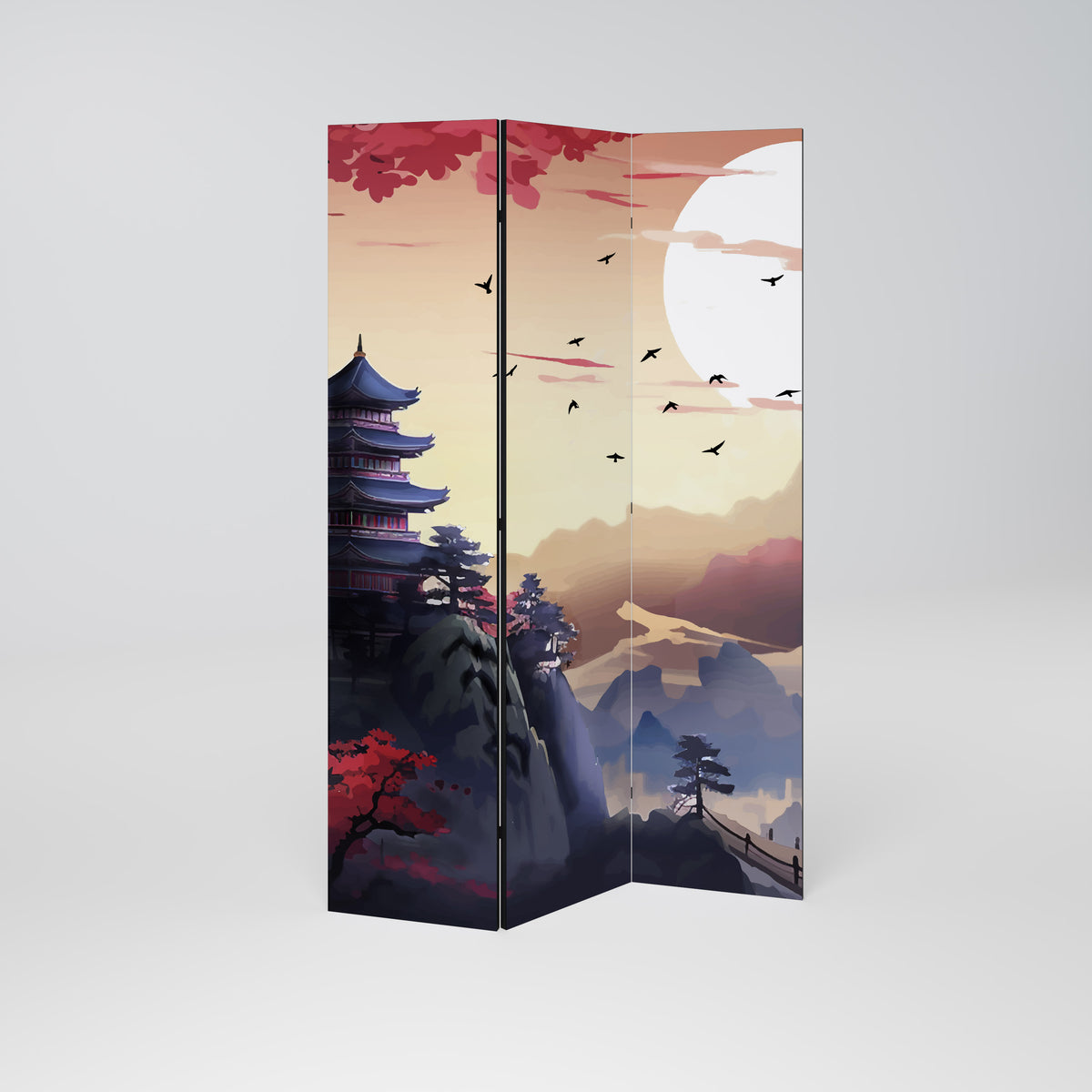 JAPANESE AURA Dekorativ rumsavdelare – 3 paneler