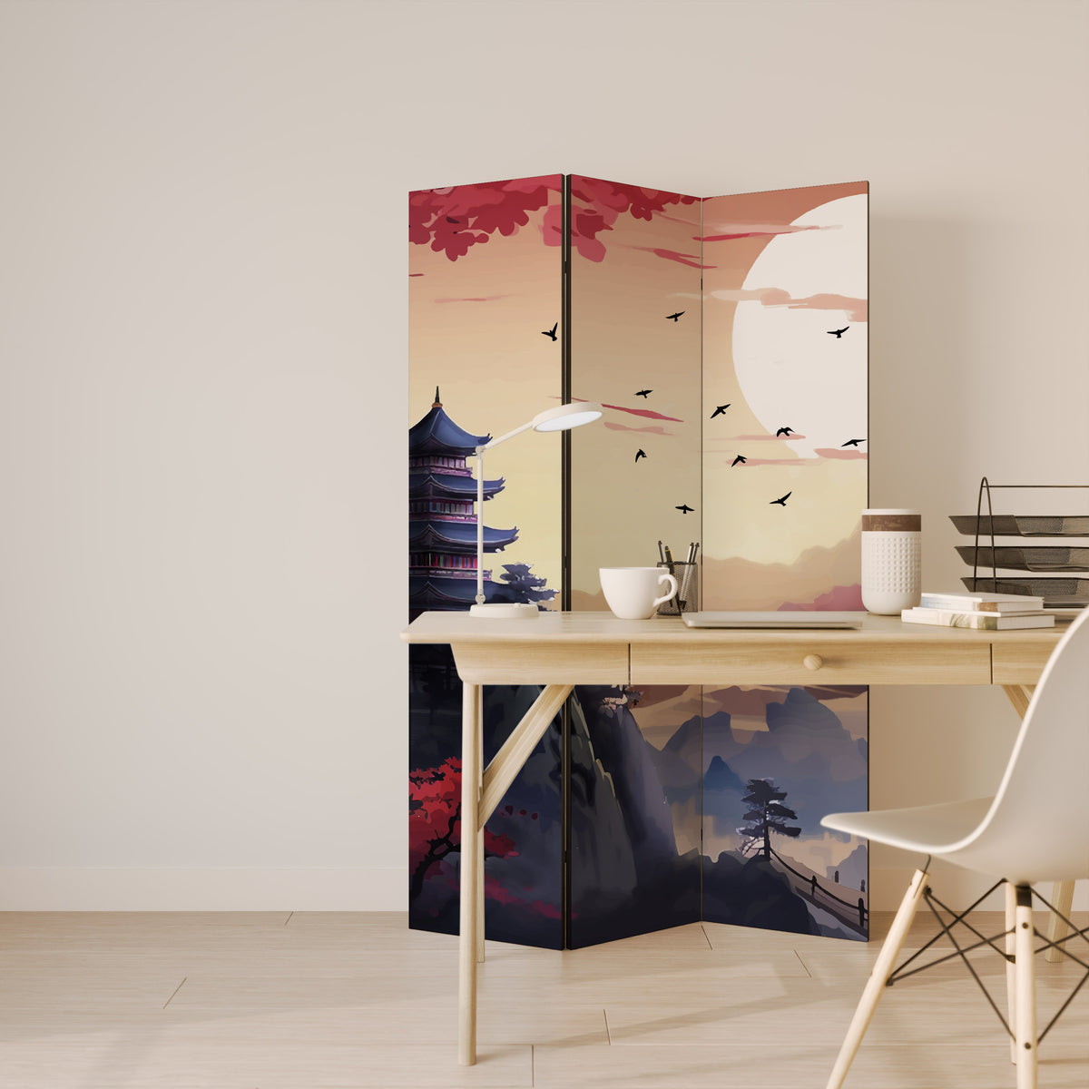 JAPANESE AURA Dekorativ rumsavdelare – 3 paneler