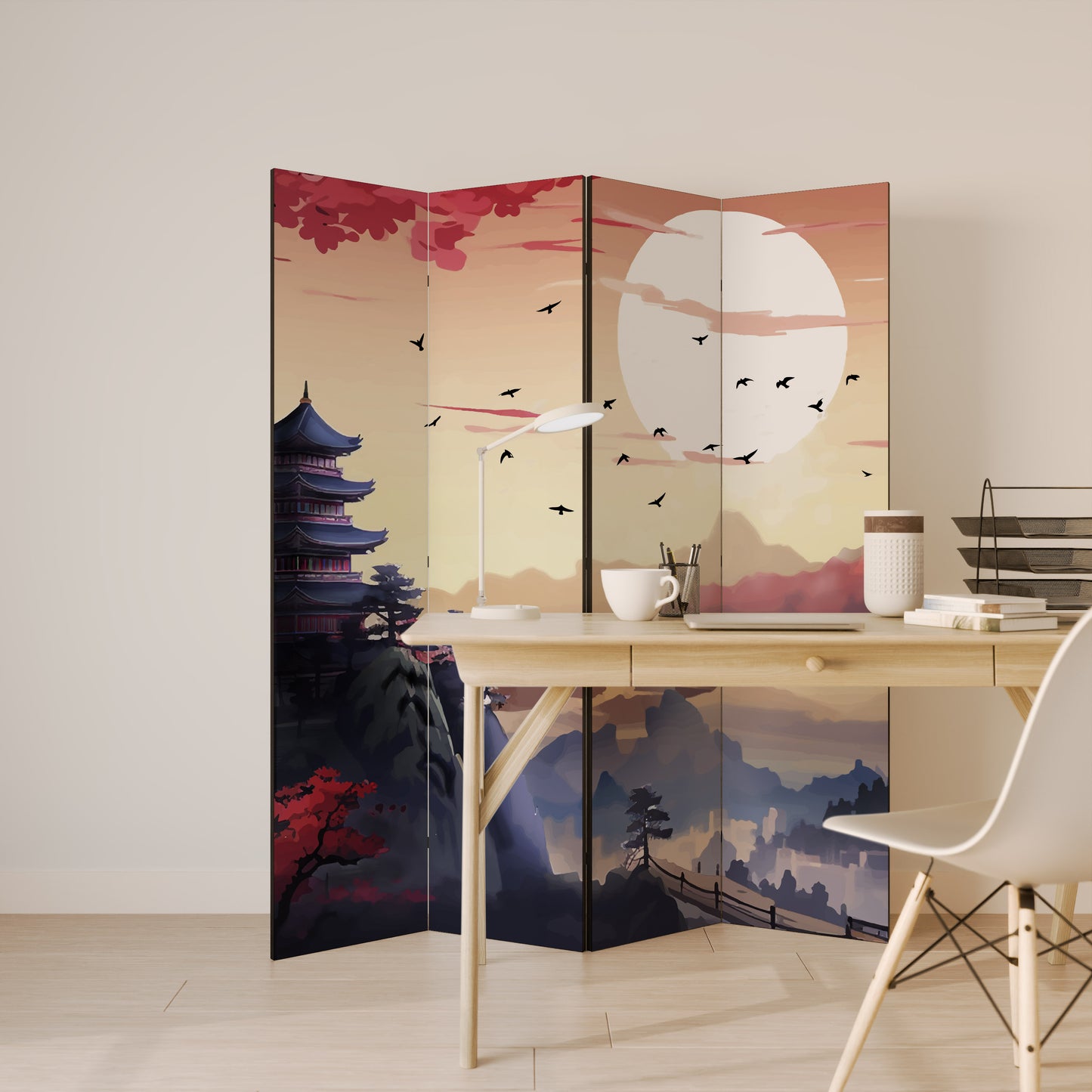 JAPANESE AURA Rumsavdelare 4 paneler