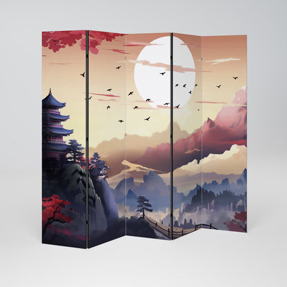 JAPANESE AURA Dekorativ rumsavdelare – 5 paneler